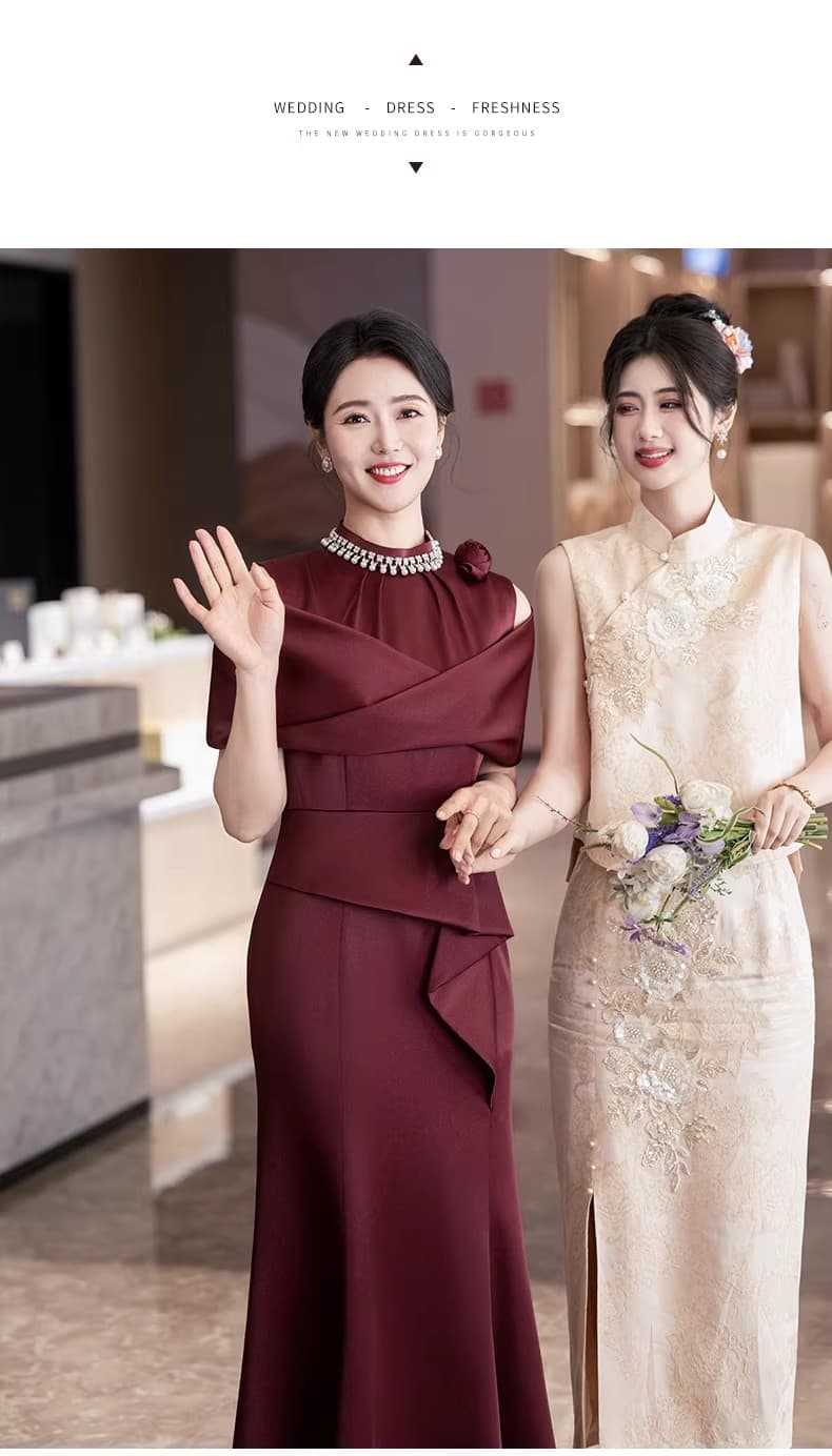 안녕하세요. 시어머니 결혼 연회 예복 보통 웨어러블 빛 럭셔리 고급 센스 결혼 안녕하세요. 서비스 어머니 드레스 드레스 상세 이미지 4