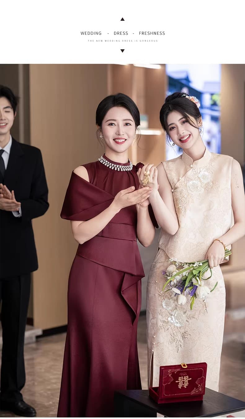 안녕하세요. 시어머니 결혼 연회 예복 보통 웨어러블 빛 럭셔리 고급 센스 결혼 안녕하세요. 서비스 어머니 드레스 드레스 상세 이미지 10