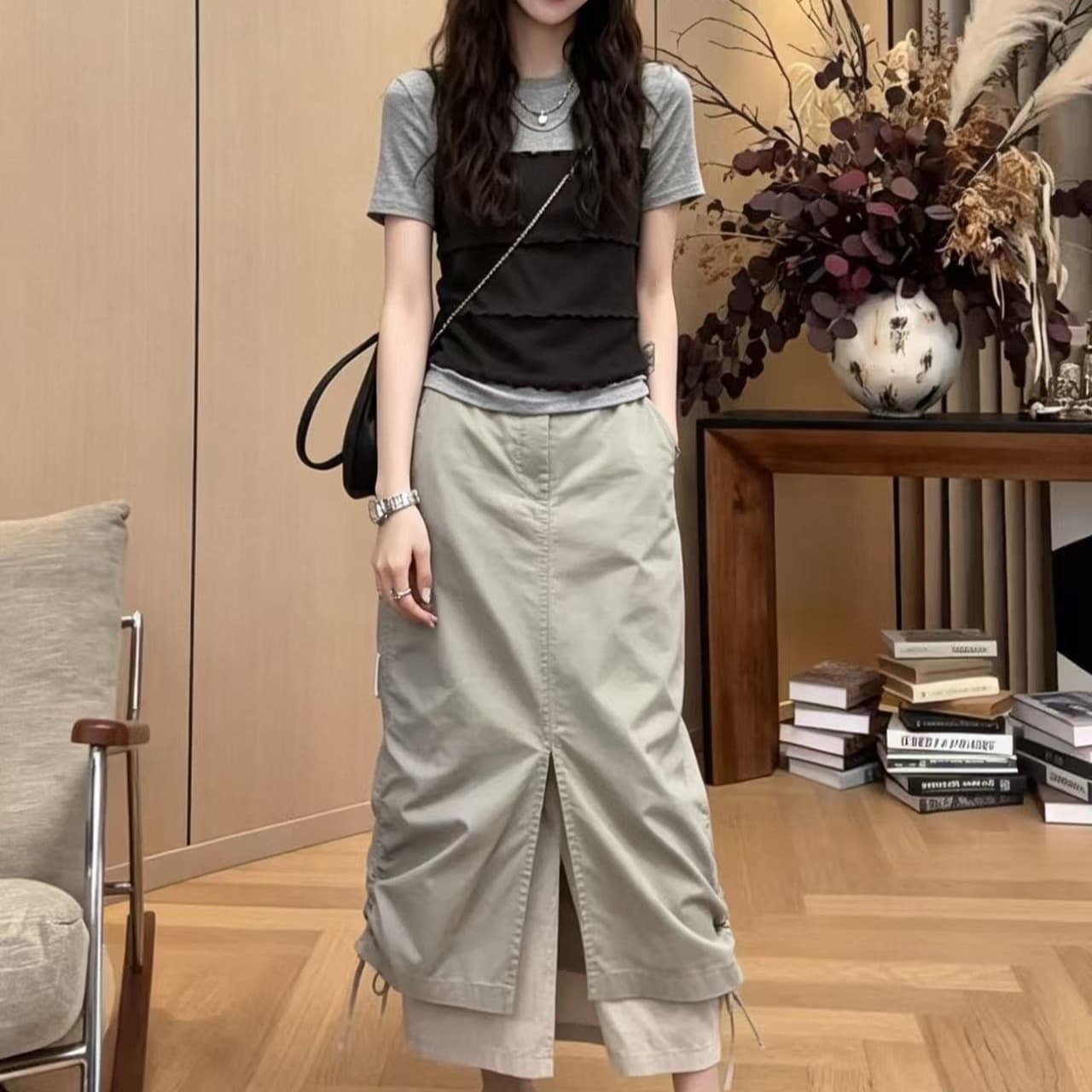 여름 새로운 페이크 레이어드 다용도 티셔츠 맨위 상세 이미지 4