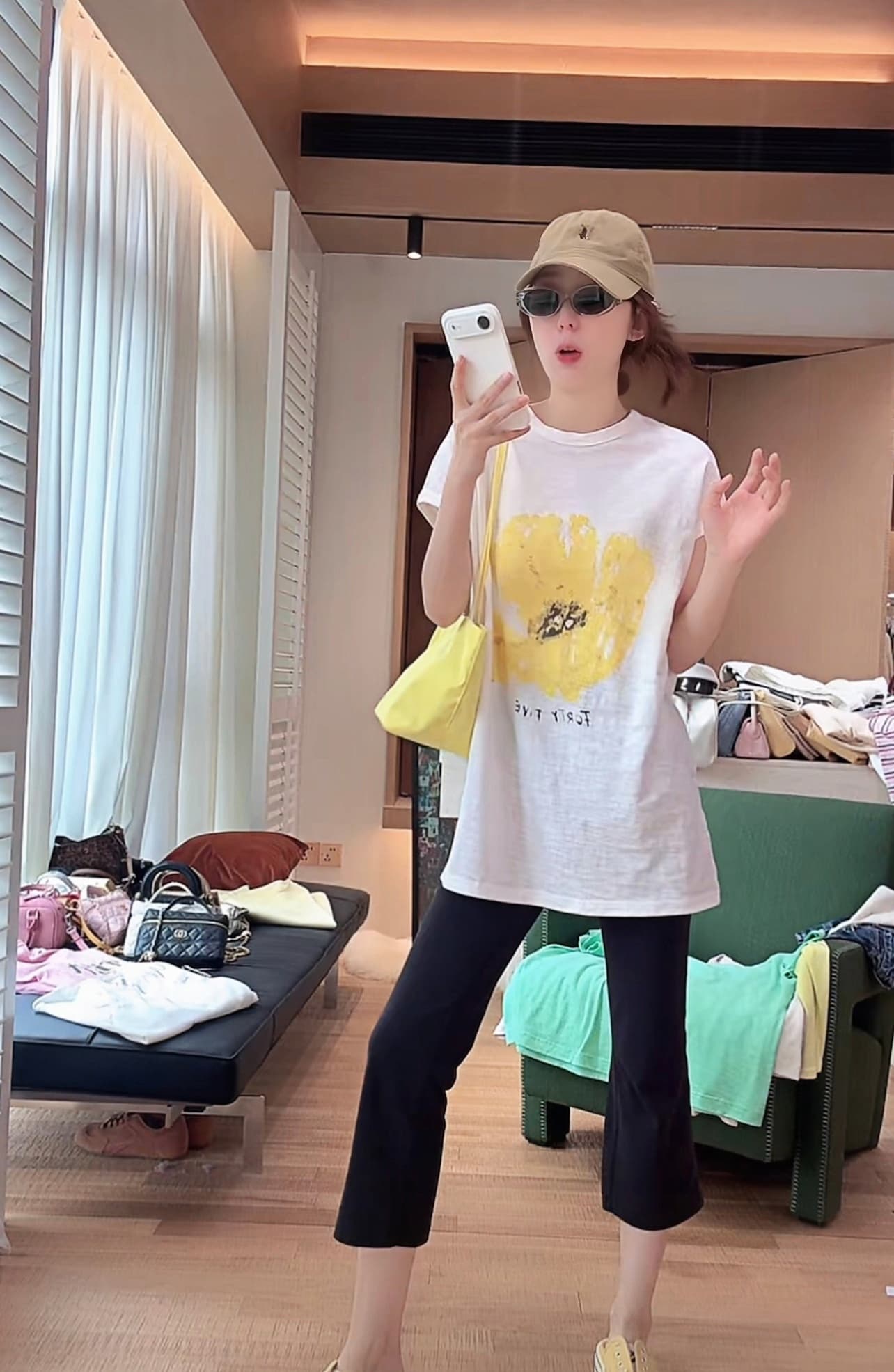 외국 가스 한 부서 패션 다용도 루즈핏 품격 프린트 민소매 티셔츠 여성 이미지 2
