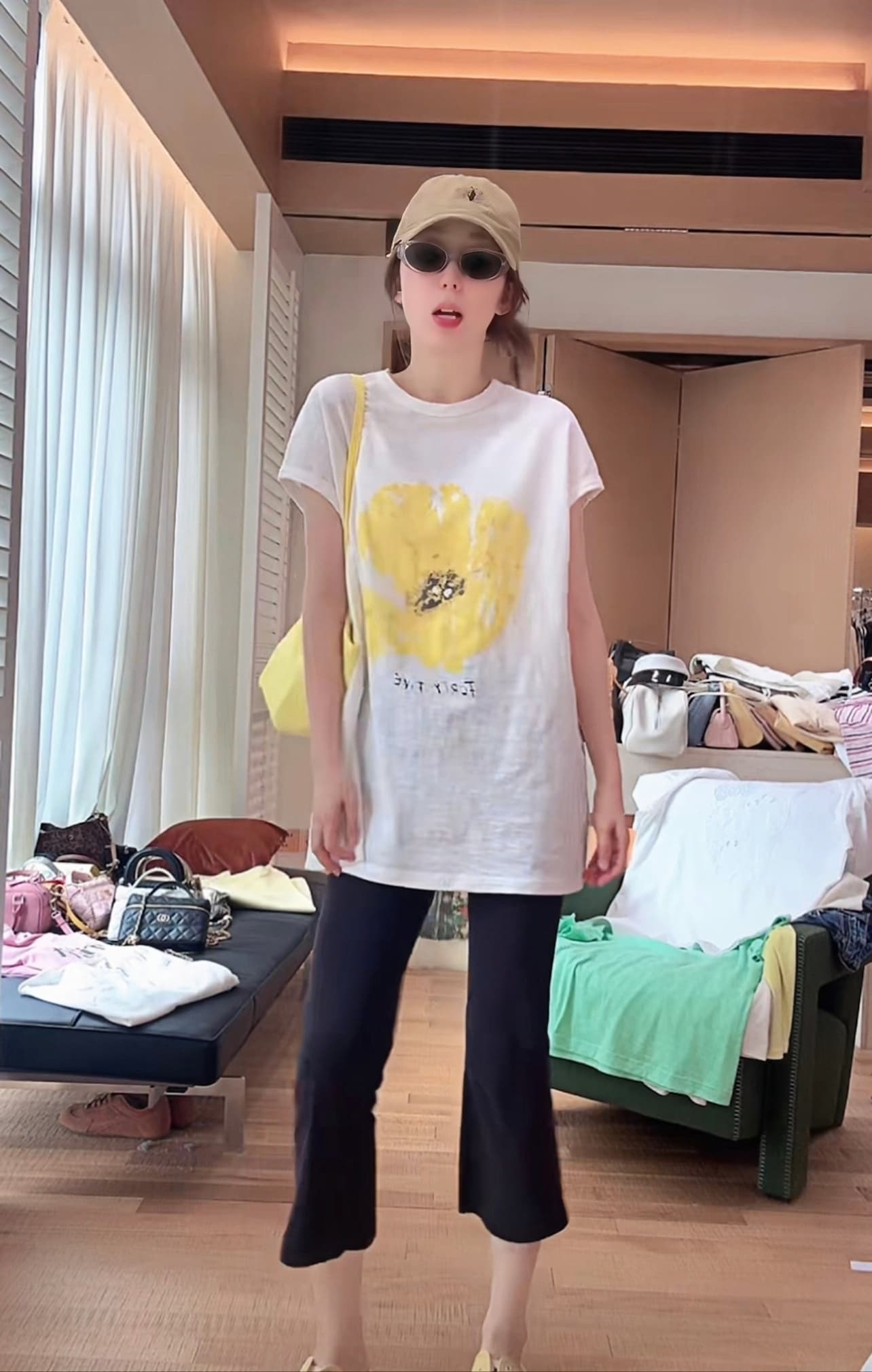 외국 가스 한 부서 패션 다용도 루즈핏 품격 프린트 민소매 티셔츠 여성 이미지 3