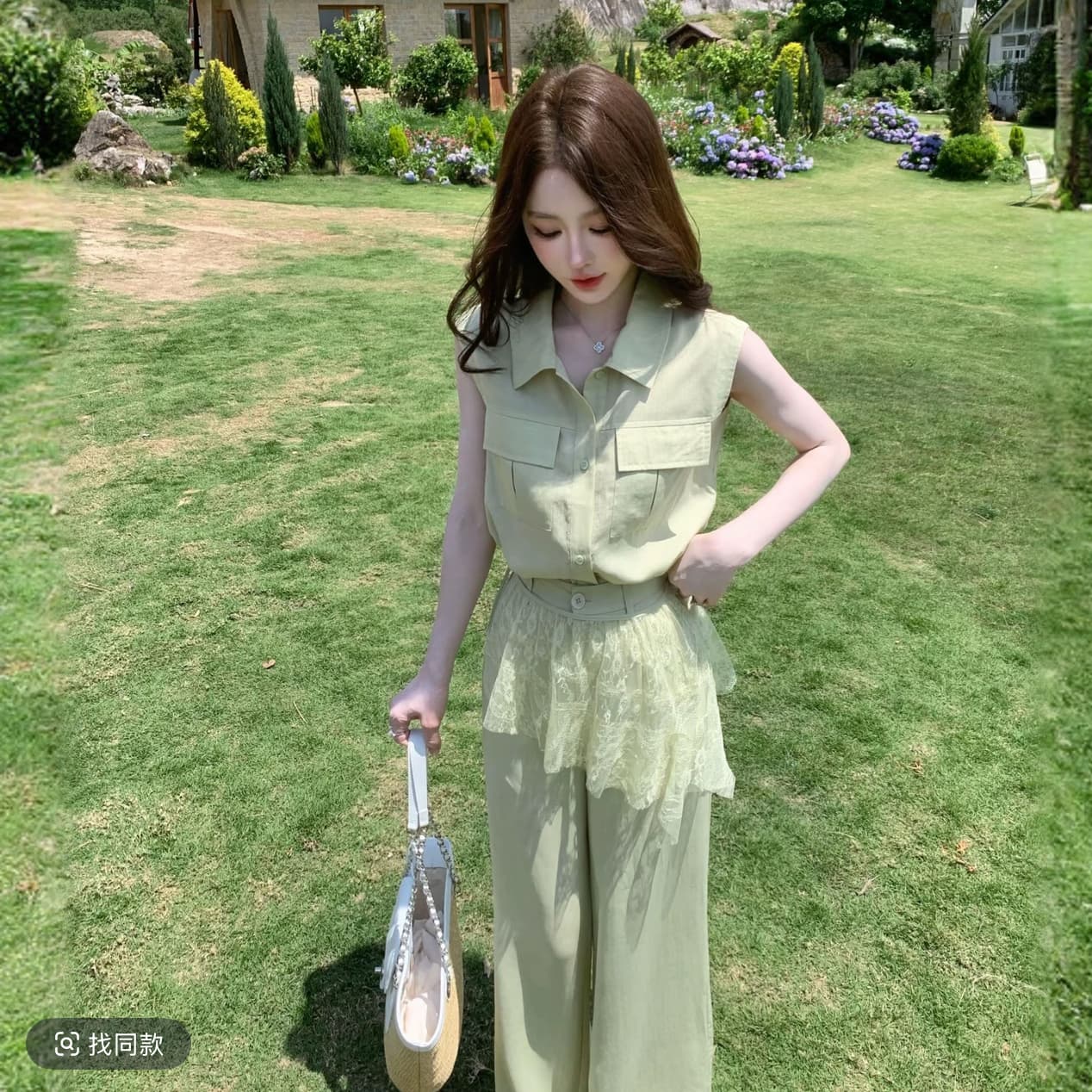 박하 그것 여름 일상 선호 느슨함 오래된 돈 민소매 세트 상세 이미지 2
