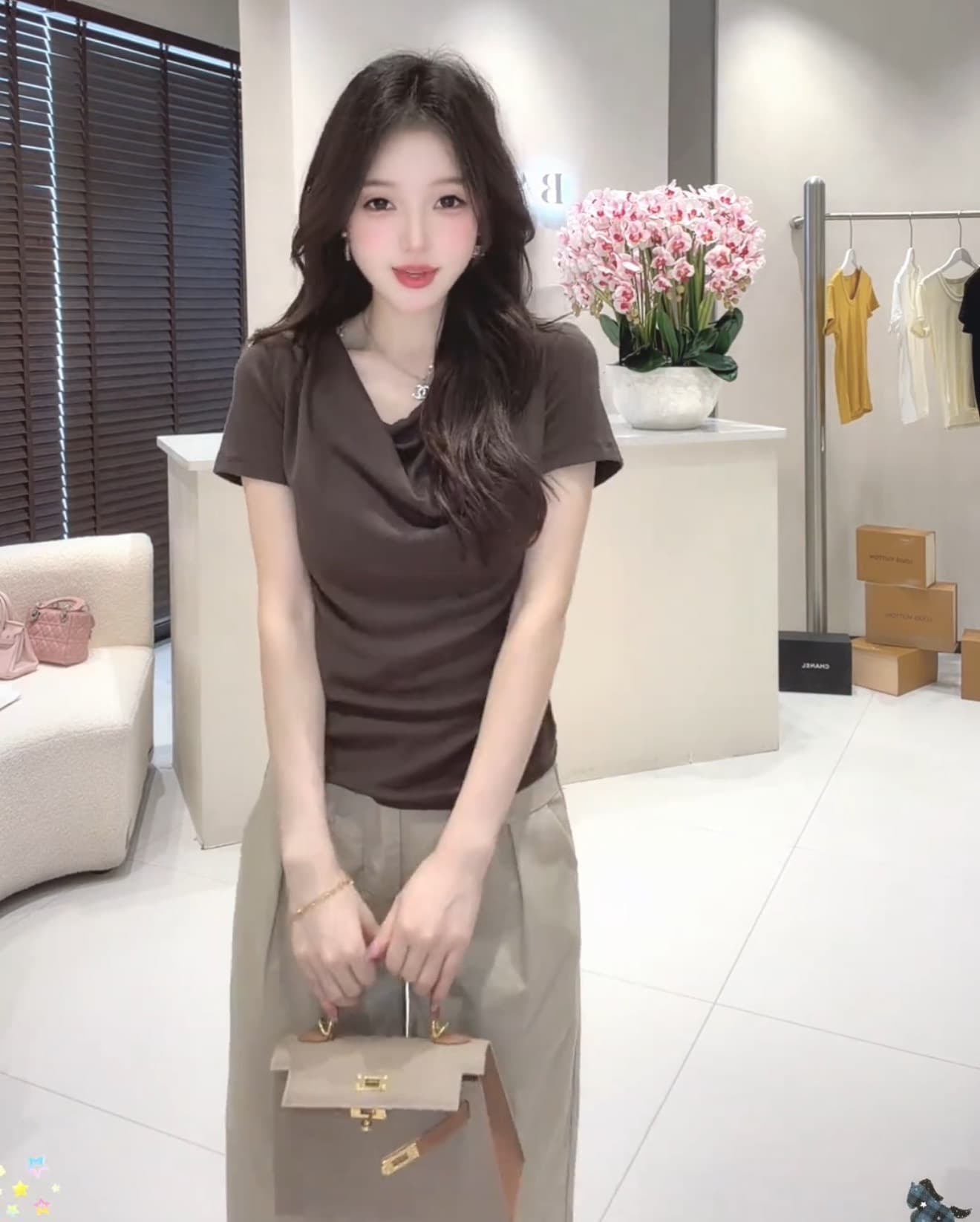여름 주름 불규칙 비스듬한 어깨 순수한 욕망 슬림해 보이는 티셔츠 반팔 상세 이미지 8