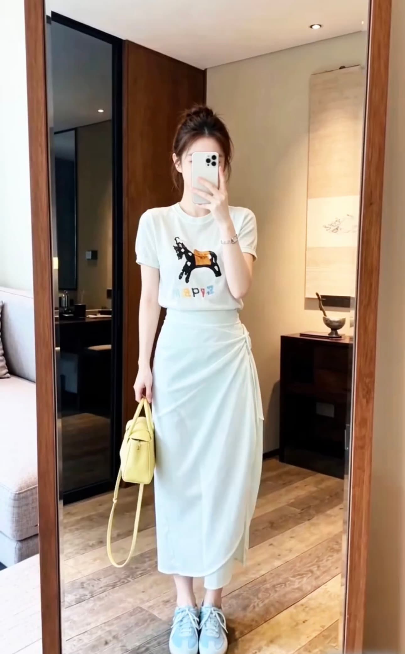 한 부서 도파민 작은 말 자카드 자수 반팔 니트 스웨터 여성 자이언트 잘 생긴 ~ 중 작은 대중 연령 감소 다용도 맨위 트렌디 상세 이미지 5