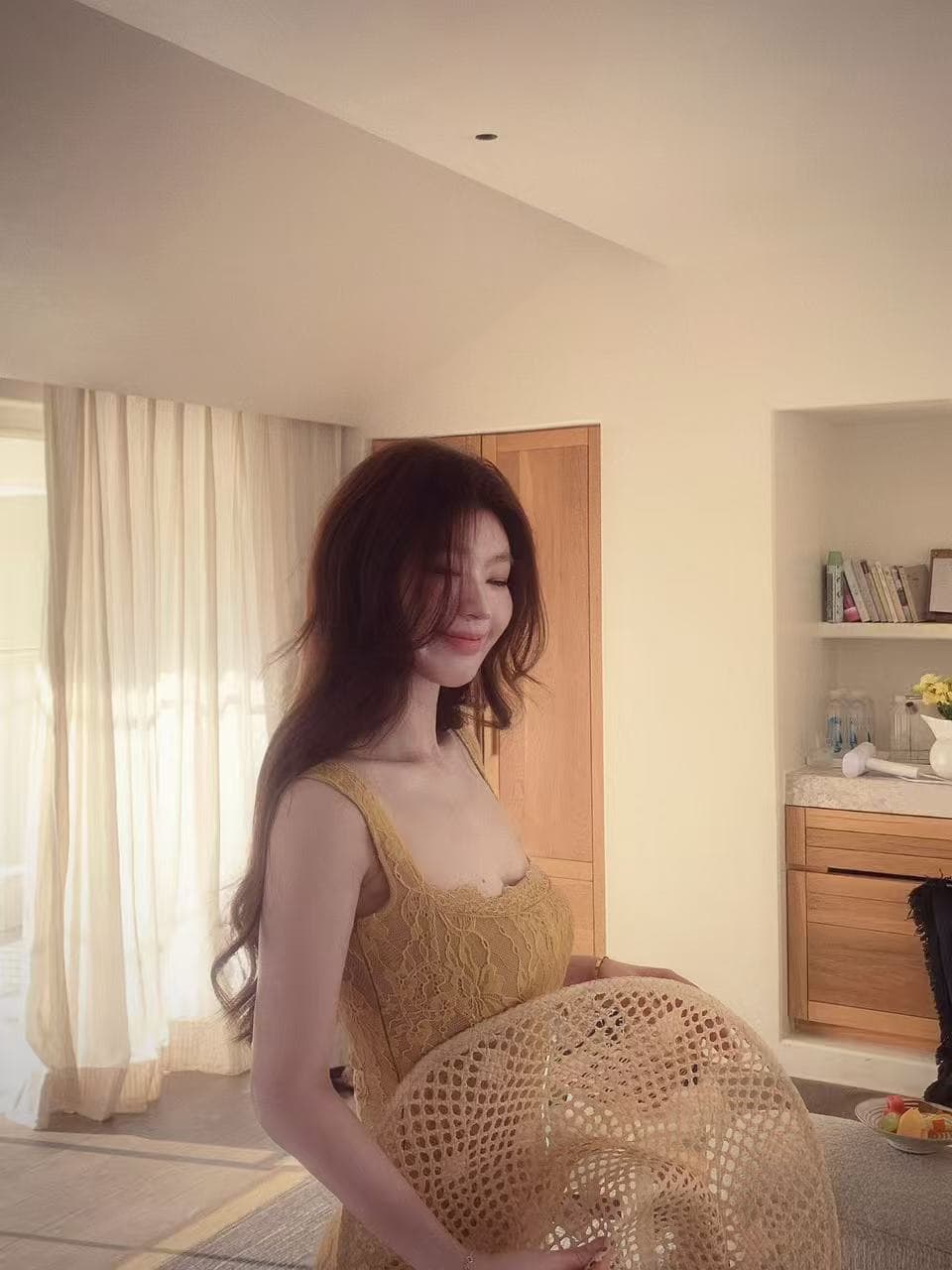 프랑스식 광장 칼라 레이스 슬립 몸매 가꾸기 롱 코트 여성 드레스 여름 섹시함 부드러운 치마 상세 이미지 1