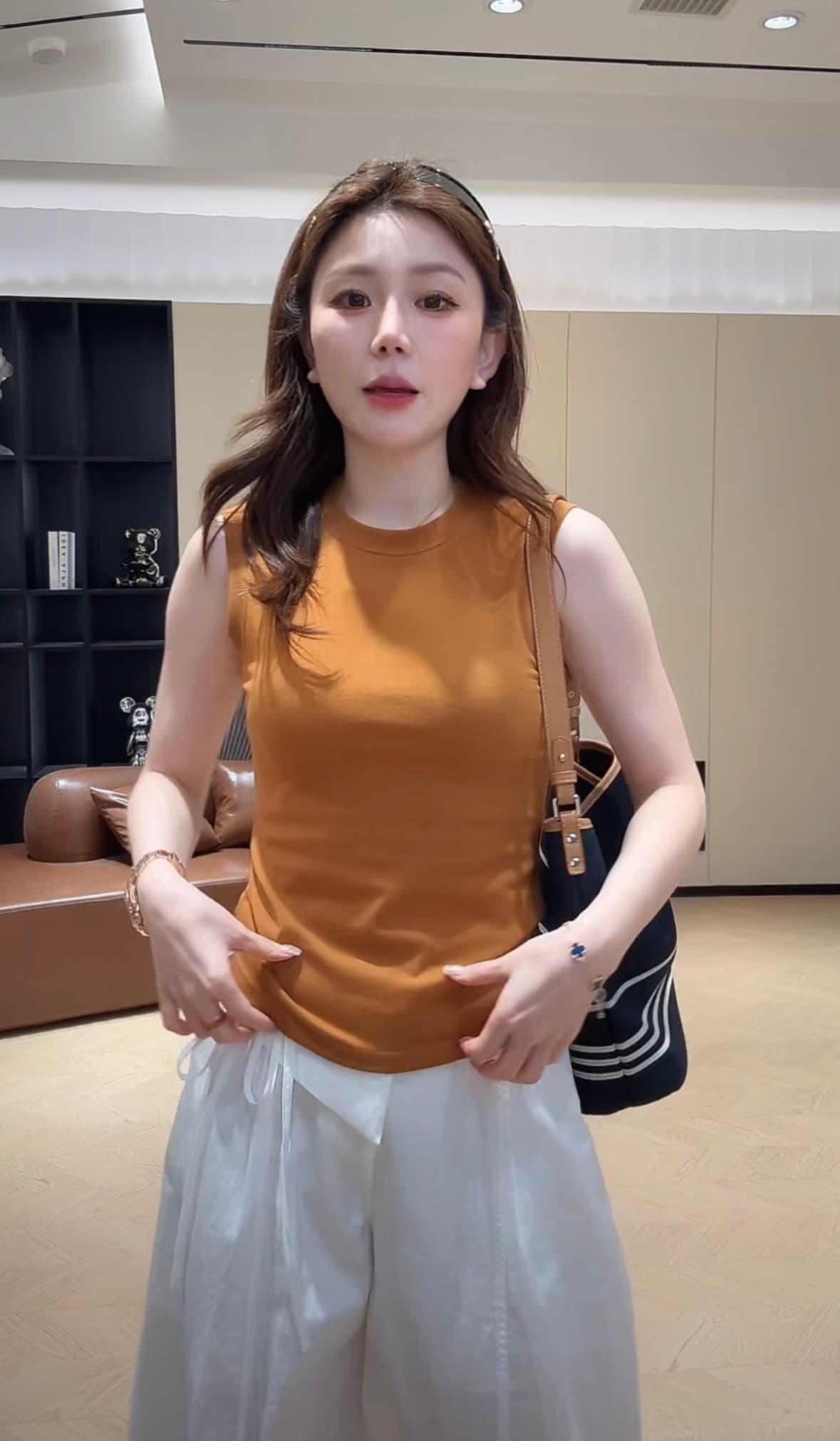 여름 단색 조끼 캐주얼 다용도 바지 세트 상세 이미지 5