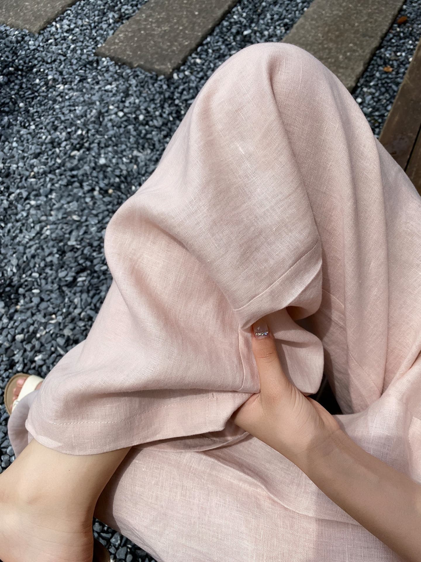 핑크색 아마 바지 아이들 여름 얇은 스타일 2026 새로운 루즈핏 느긋한 바람 캐주얼 바지 하이웨이스트 도루 센스 와이드 레그 팬츠 상세 이미지 2