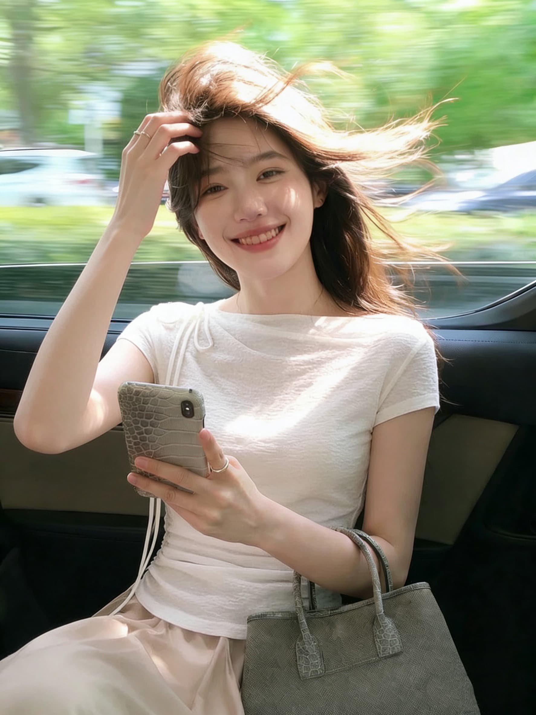 프랑스식 패션 작은 대중 비스듬한 어깨 반팔 니트 스웨터 티셔츠 여성 여름 새로운 몸매 가꾸기 디자인 센스 다용도 맨위 트렌디 이미지 3