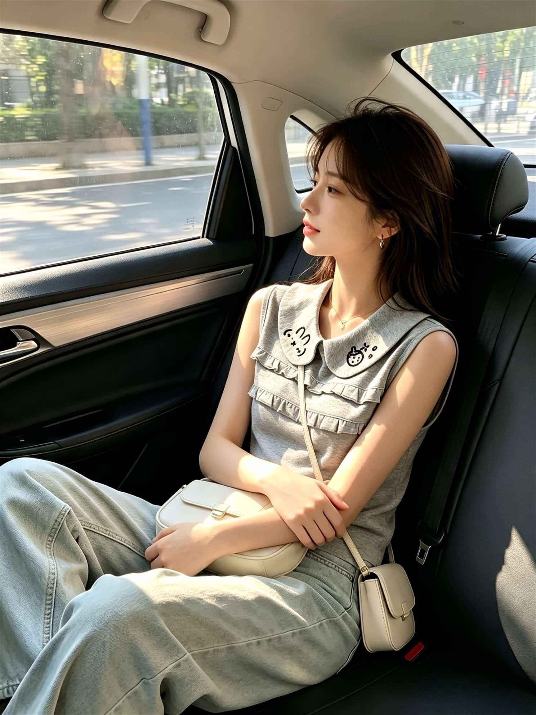 한 부서 작은 키 회색 베이비 칼라 프릴 캐미솔 2026 여름 튀김 거리 고유 한 아름다운 맨위 상세 이미지 1