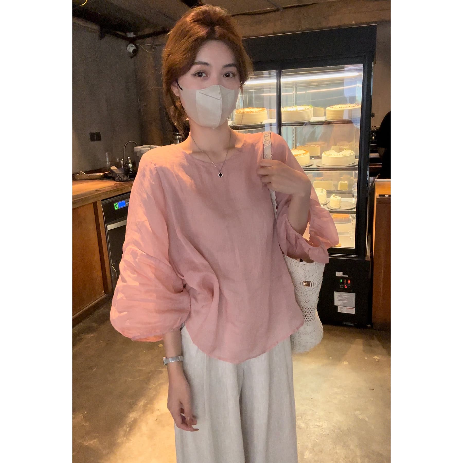 2026 이른 가을 새로운 한 부서 느긋한 느슨함 센스 미니멀리즘 7부 소매 자외선 차단 맨위 상세 이미지 3