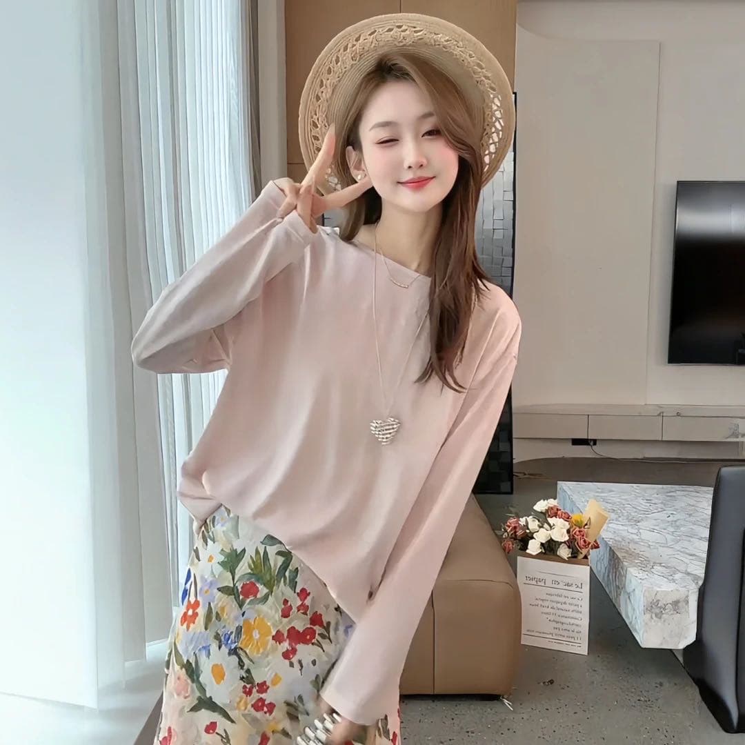 한 부서 뒤로 레이스 홀로우 아웃 긴팔 티셔츠 여성 2026 여름 새로운 디자인 센스 루즈핏 얇은 스타일 자외선 차단 블라우스 이미지 3