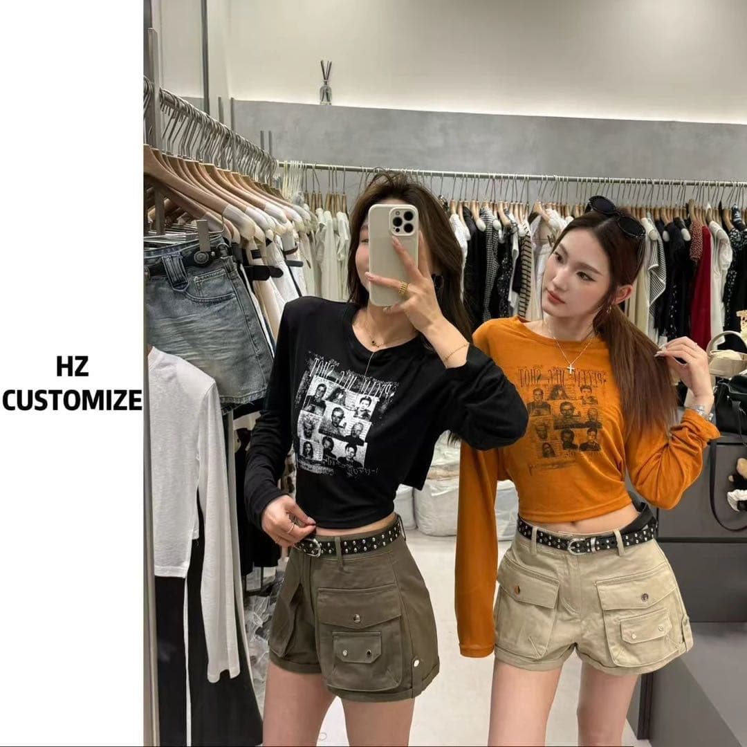 아메리칸 핫걸 t 새로운 미니멀리즘 패션 ba 다용도 아메리칸 핫걸 t 이미지 3