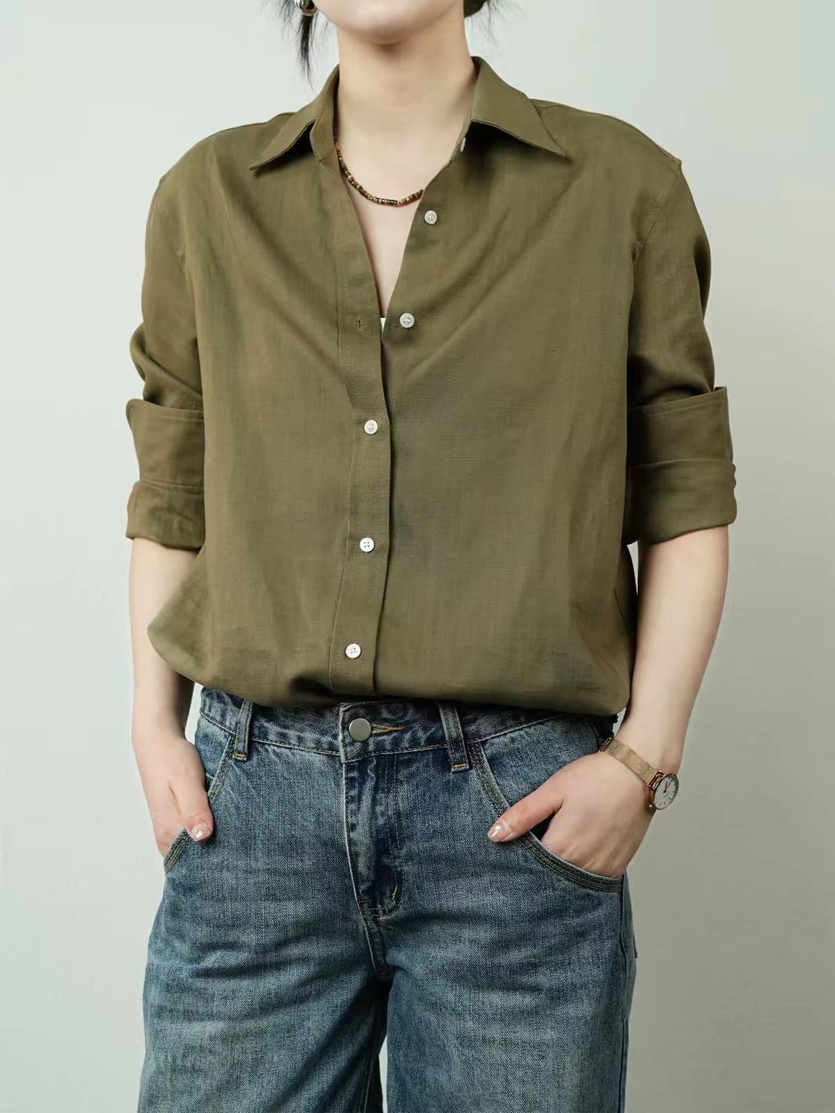 오래된 돈 바람 착용 가져 가라. 주간 실크 아마 여성 루즈핏 통기성 워싱 느긋한 높음 지혜 여름 이른 가을 오픈 가디건 외부 가져 가라. 상세 이미지 3