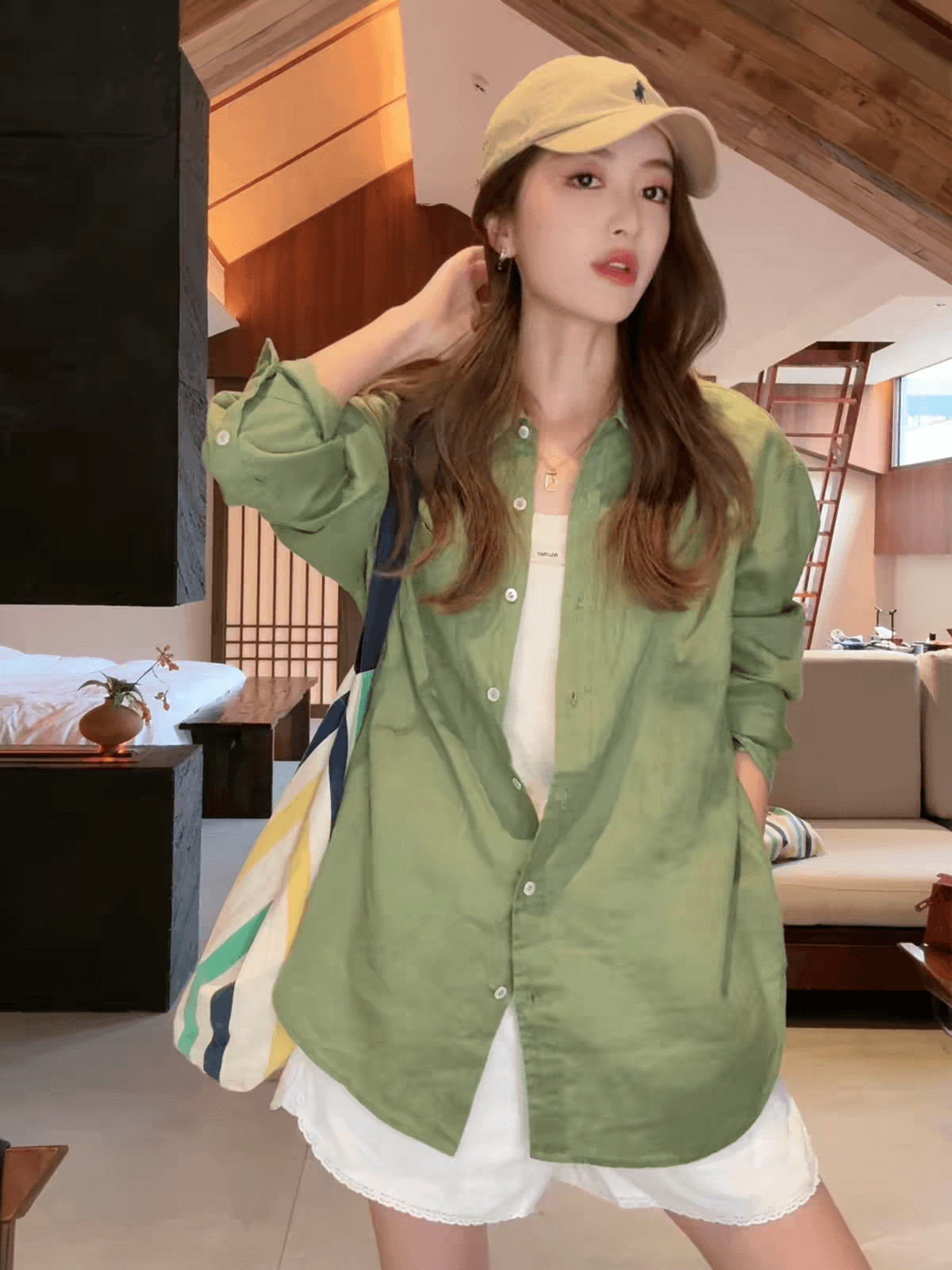 여성 셔츠 여름 새로운 프랑스식 오래된 돈 바람 루즈핏 슬림해 보이는 캐주얼 품격 출퇴근 긴팔 맨위 이미지 3