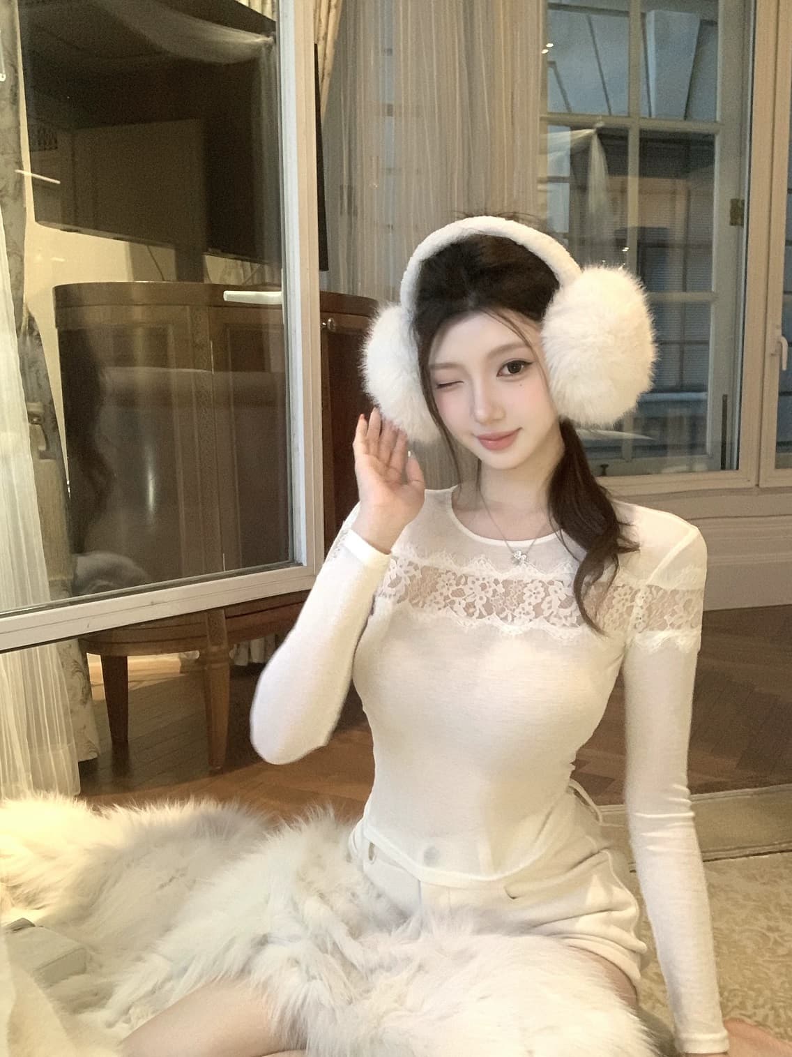 kubiliv12 23 일 켜기 새로운 순수한 욕망 심장 기계 홀로우 아웃 레이스 몸매 가꾸기 맨위