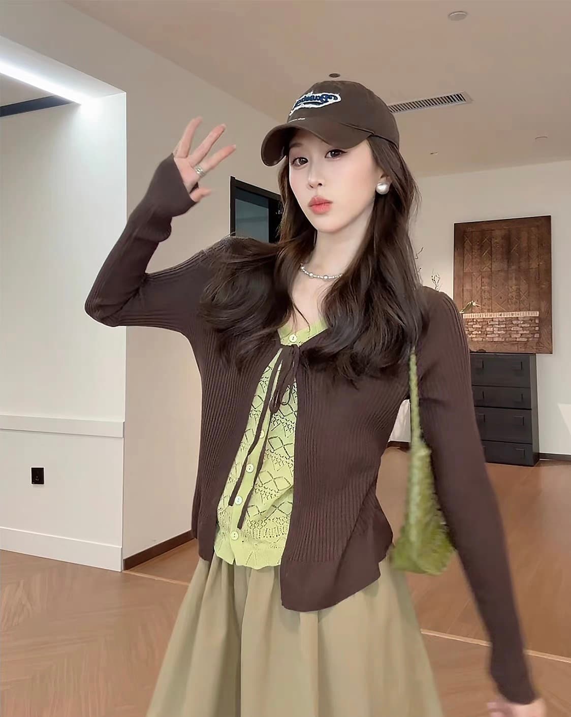 페이크 레이어드 니트 맨위 상세 이미지 3