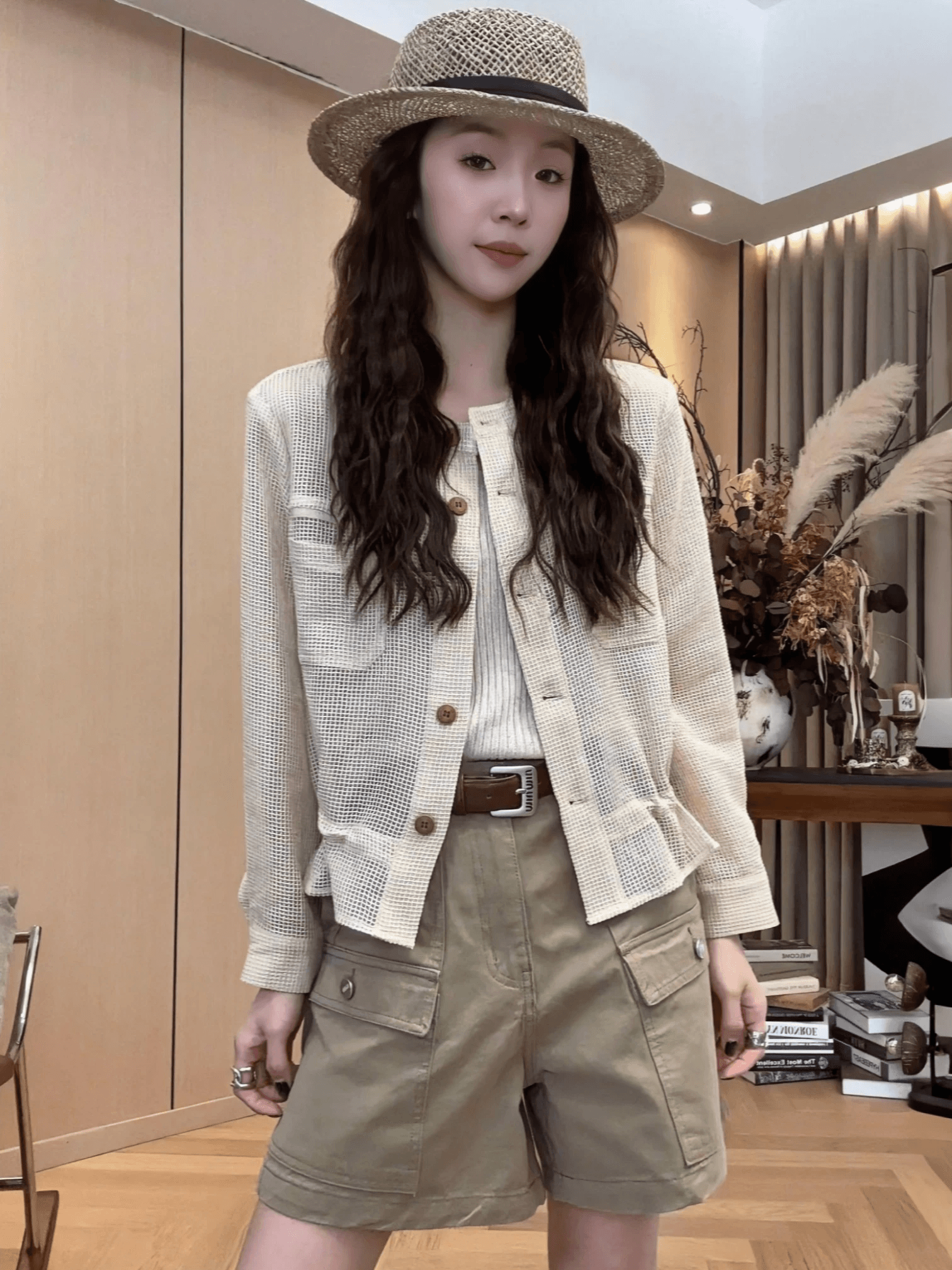 작은 조용한 잠시 밑단 펌프 로프 재킷 26 이른 가을 새로운 다용도 슬림해 보이는 홀로우 아웃 맨위