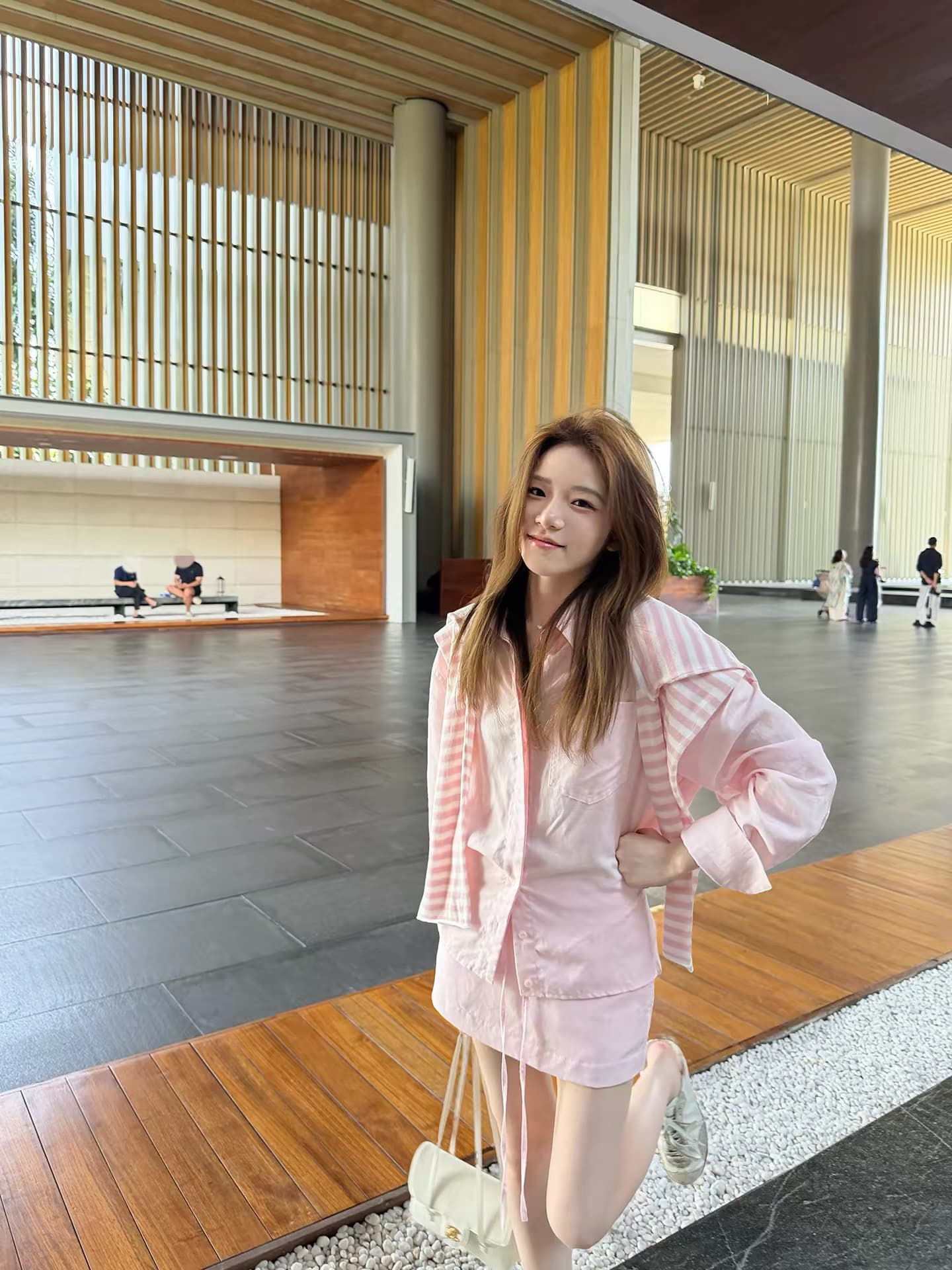 주간 실크 아마 세트 여성 짧은 루즈핏 수 있습니다. 허리 수축 셔츠 인사이드 펌프 로프 미니 스커트 투피스 세트 상세 이미지 1
