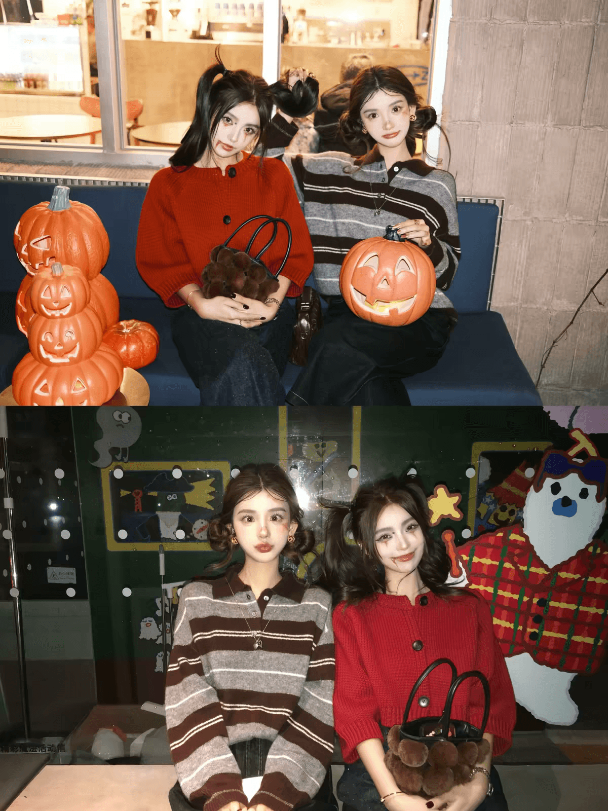 lilylikes 오래된 돈 모델 학생 양모 실크 양모 혼방 높음 지혜 스트라이프 polo 풀오버 상세 이미지 3