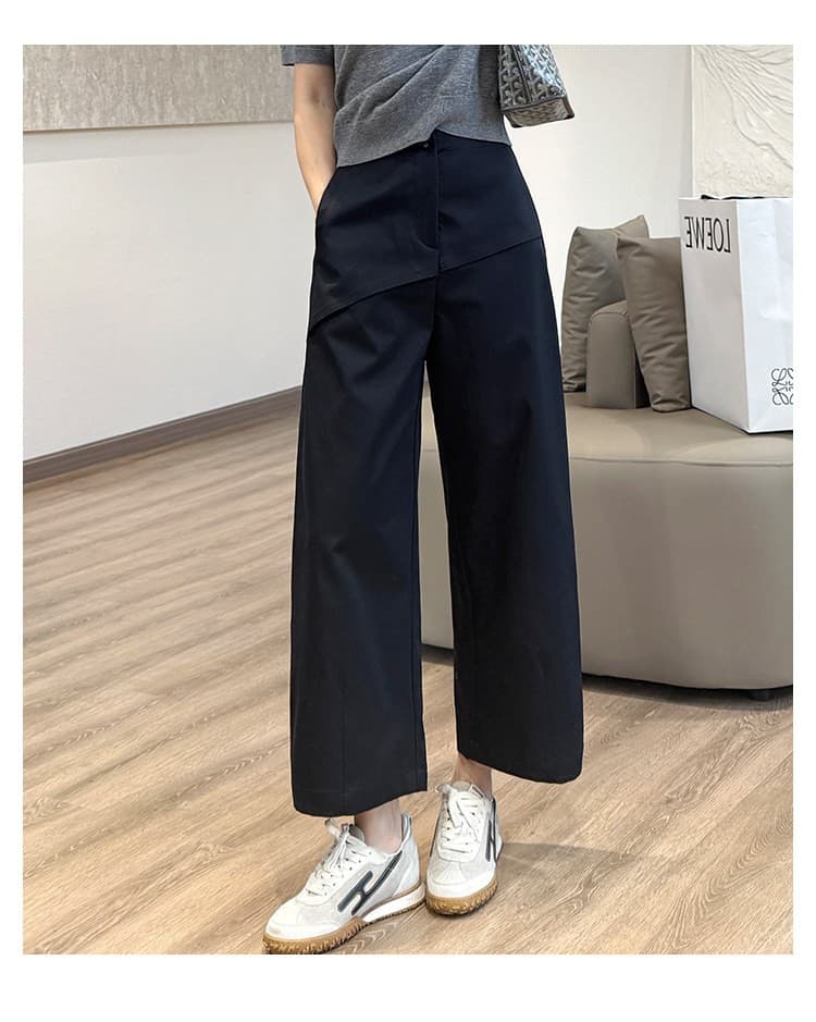 경 사진 디자인 센스 9 분 바지 유리 요산 저항 주름 슈퍼 섬세한 캐주얼 바지 이른 가을 느슨함 할머니 바지 상세 이미지 6