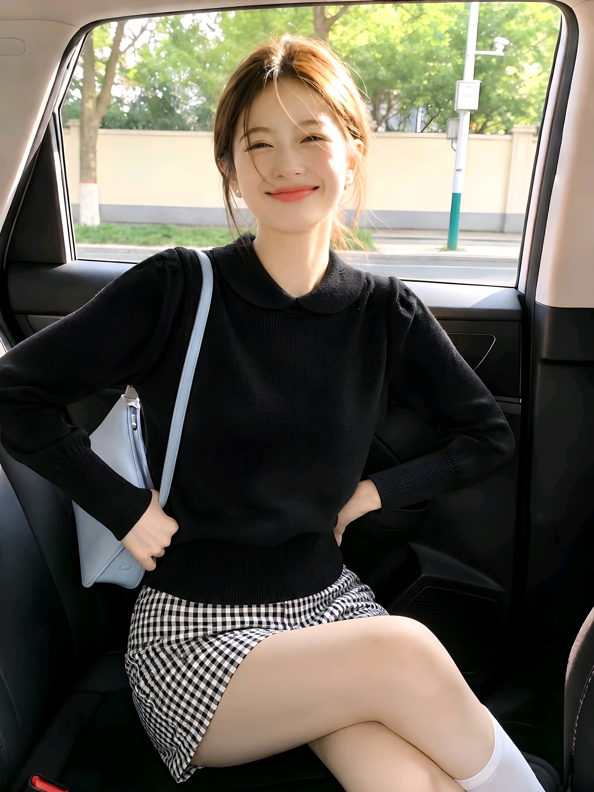 2026 가을 겨울 새로운 베이비 칼라 카디건 여성 패션 쇼트 스타일 하이웨이스트 외출용 스웨터 봄 가을 인사이드 가져 가라. 기본 셔츠 상세 이미지 3