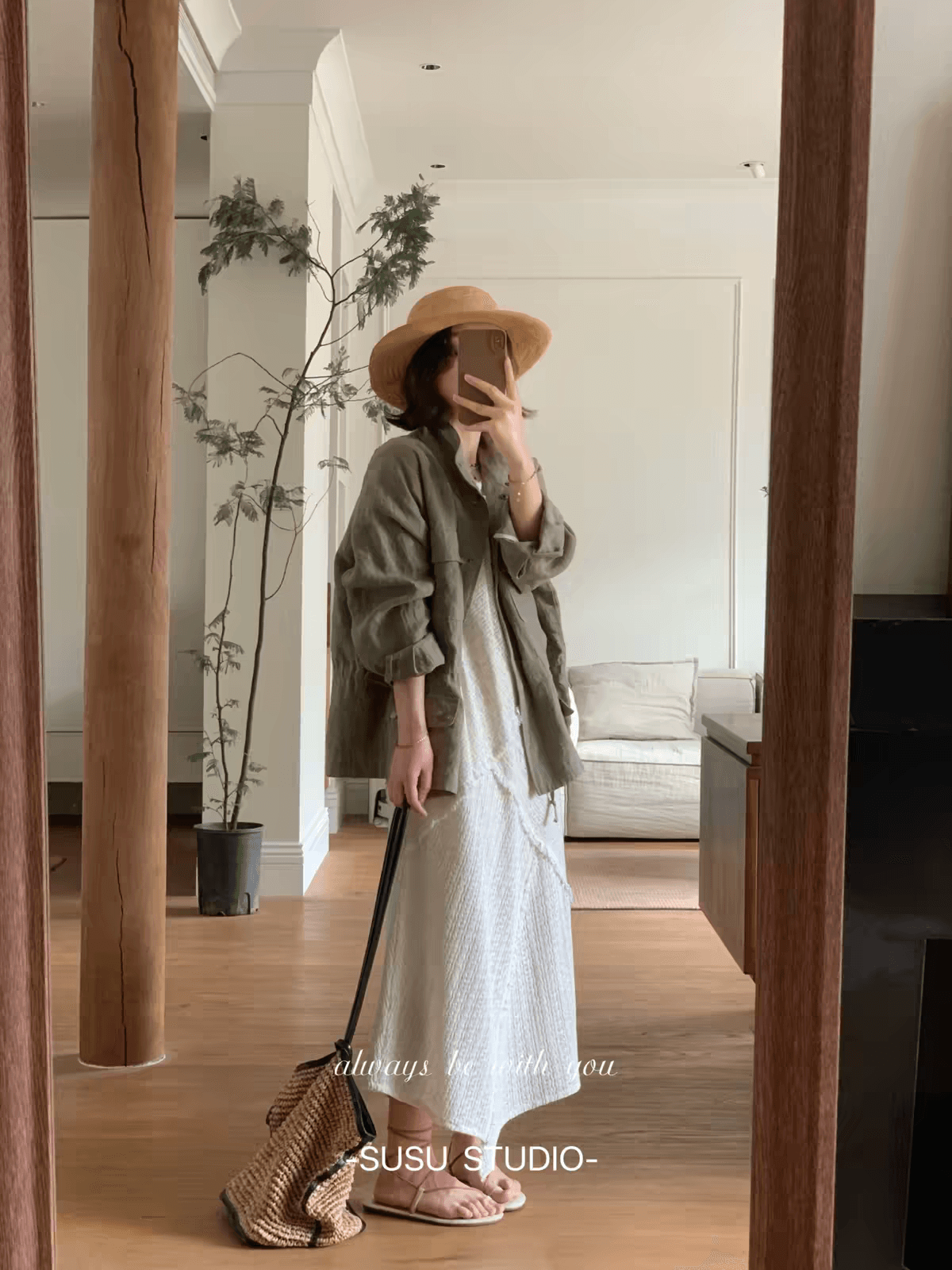 디자인 센스 작은 대중 아마 얇은 스타일 셔츠 재킷 워크웨어 바람막이 여성 봄 가을 자외선 차단 면 린넨 느슨함 센스 맨위 상세 이미지 5