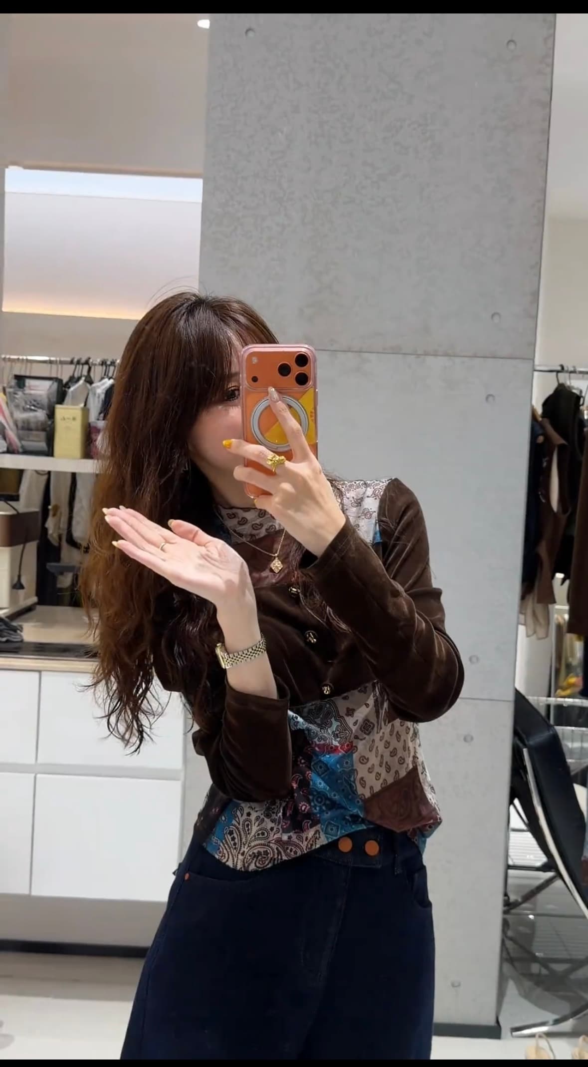 2026 가을 새로운 품격 다용도 레트로 벨벳 패치워크 맨위 상세 이미지 3