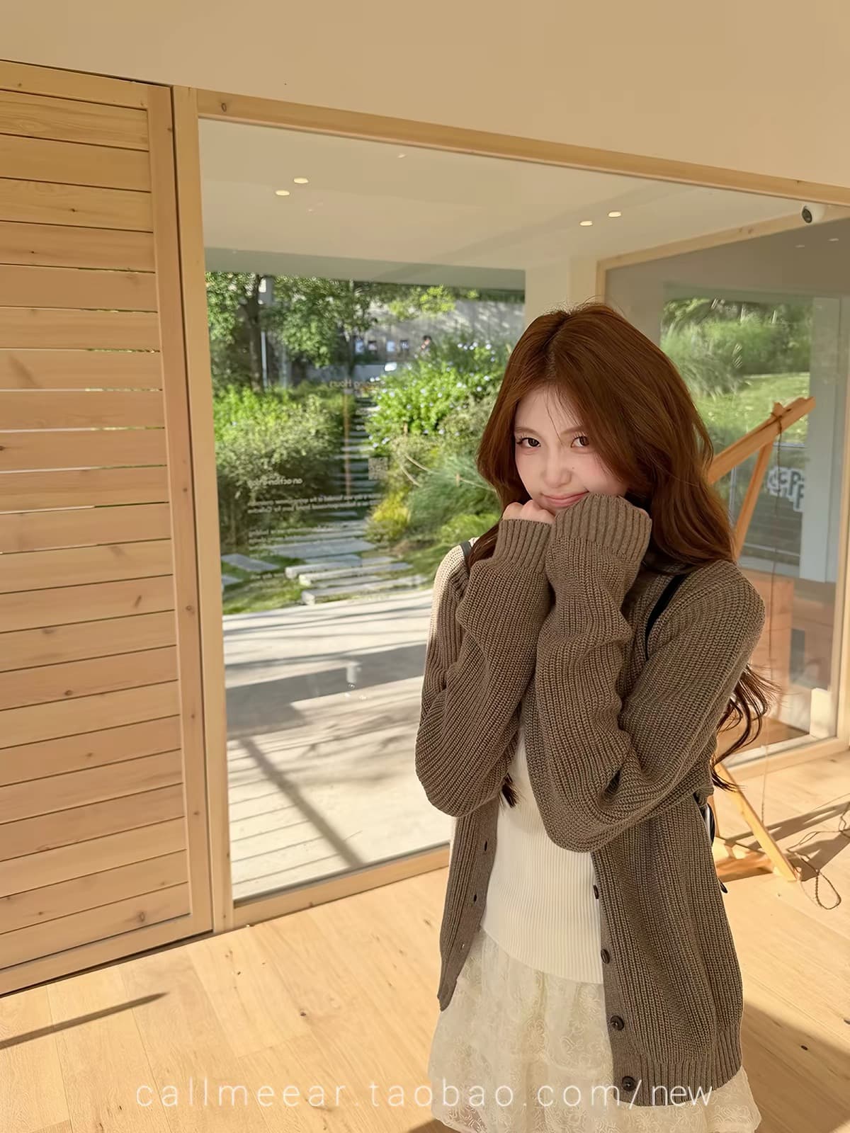 callmeear 榛 과일 소나무 숲 다용도 니트 오픈 가디건 여성 이른 가을 새로운 루즈핏 스웨터 코트 상세 이미지 2