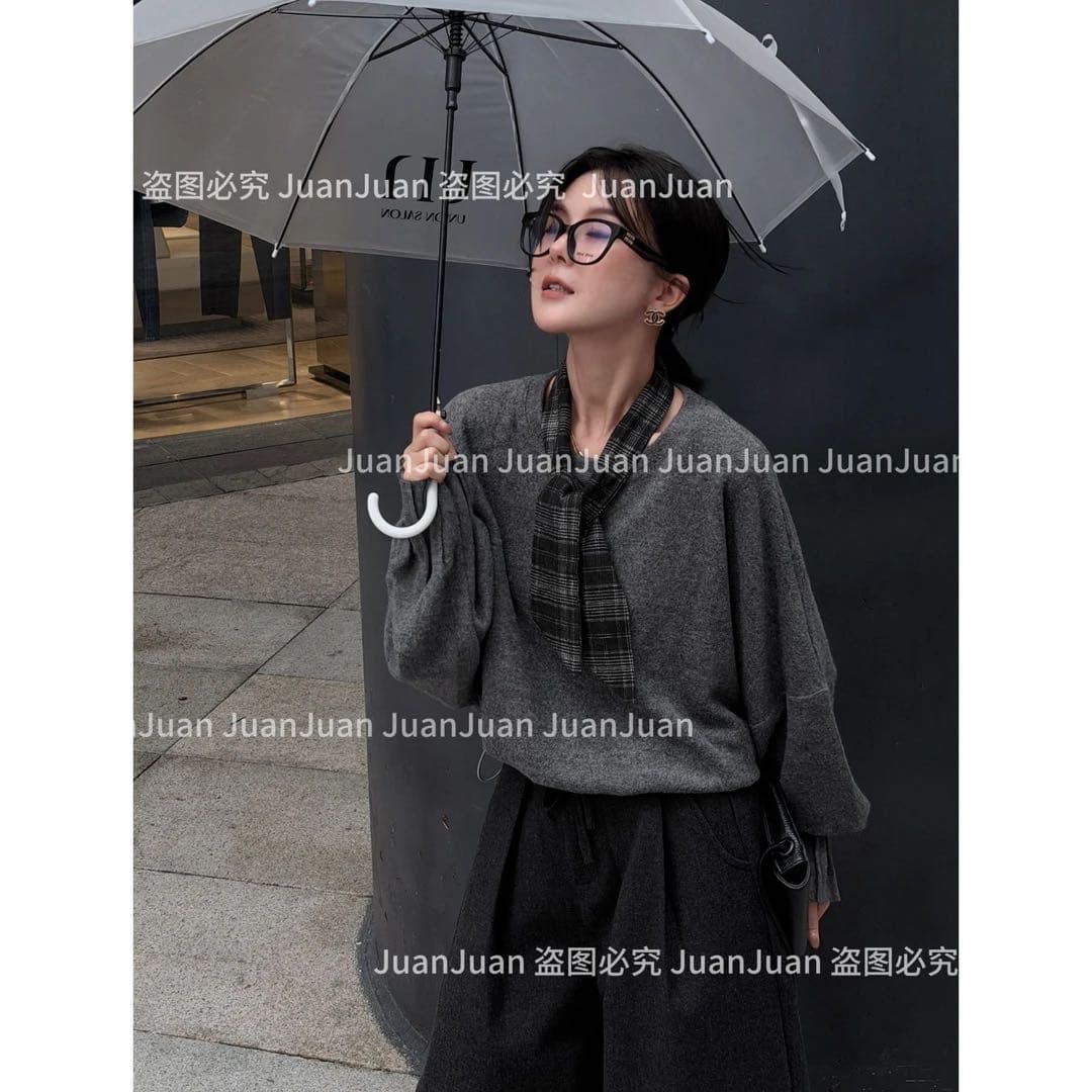 있음 선적 현대 신문 juanjuan 라운드 넥 연삭 털 웨이 벨트 스카프 이미지 4