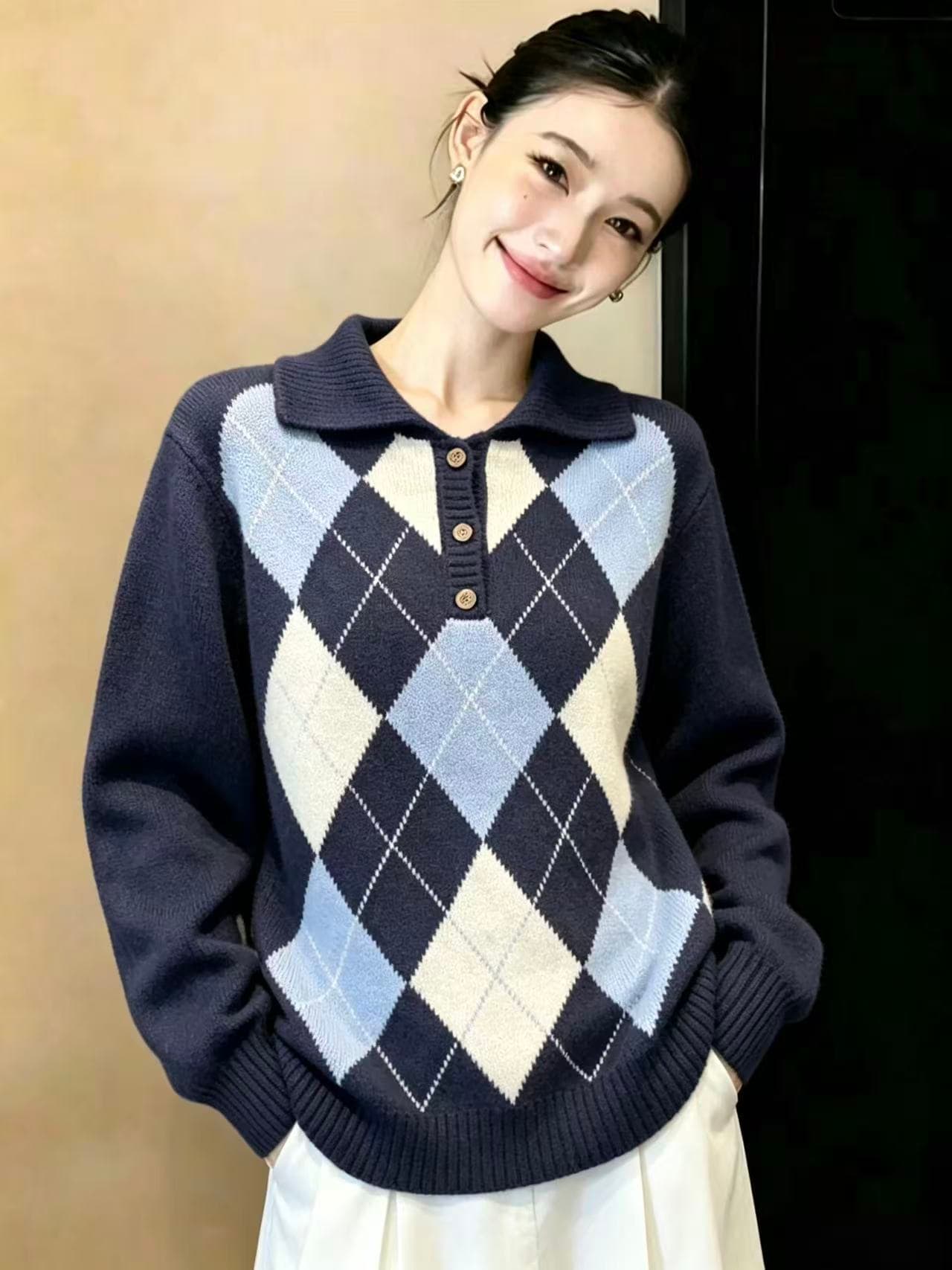 실사 귀여운 작은 곰 스웨터 조끼 조끼 여자 가을 겨울철 달콤함 레트로 민소매 풀오버 맨위 ins 이미지 3