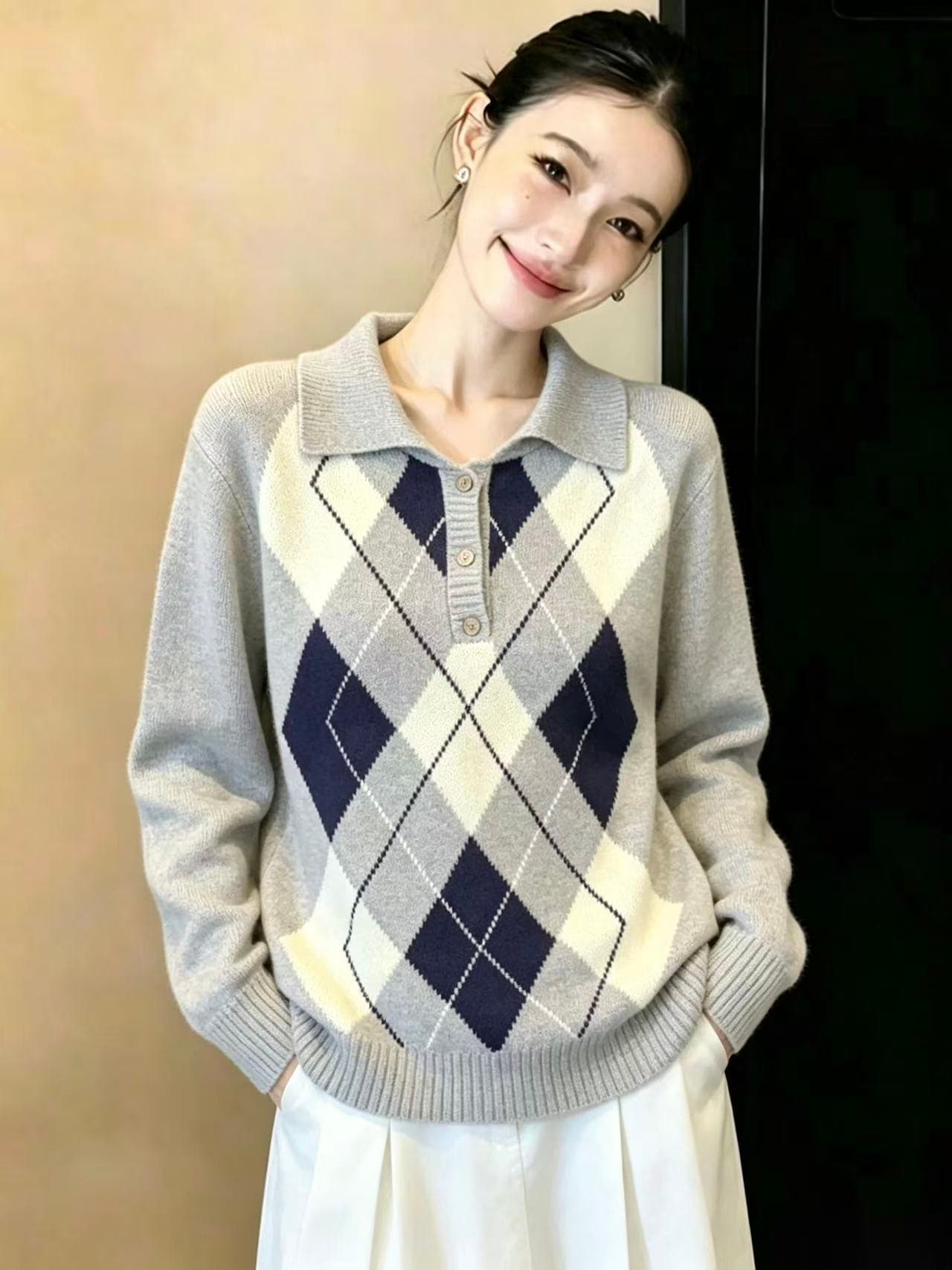 실사 귀여운 작은 곰 스웨터 조끼 조끼 여자 가을 겨울철 달콤함 레트로 민소매 풀오버 맨위 ins 이미지 5