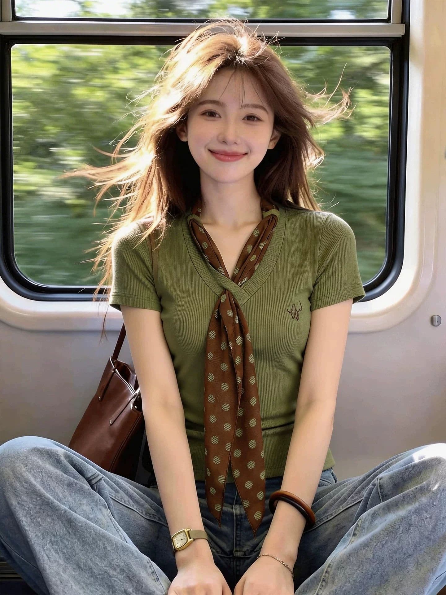 2 2 인 면 260 그램 몸매 가꾸기 반팔 여성 의류 도트 무늬 스카프 V넥 반팔 여성 2026 년 새로운 잘 생긴 맨위 상세 이미지 7