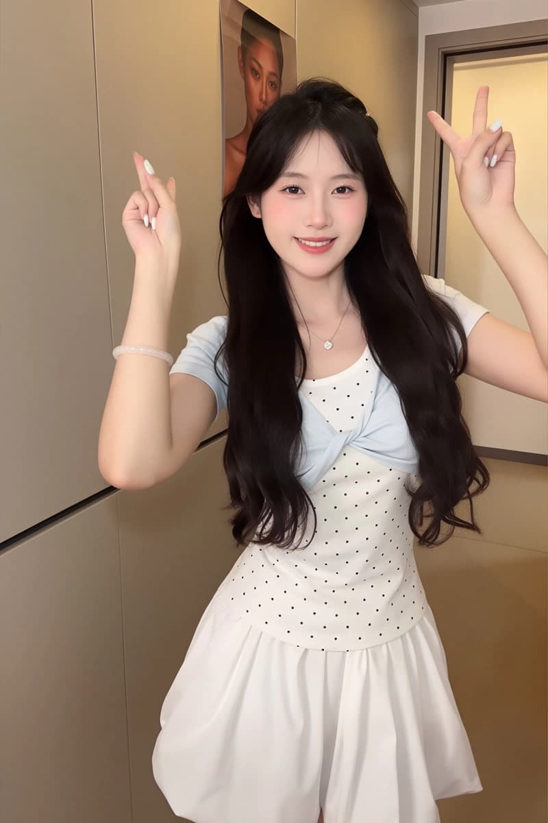 한 부서 비틀림 반팔 블라우스 여성 여름 착용 가져 가라. 레이스 측면 도트 무늬 행침 목 조끼 몸매 가꾸기 가짜 2 피스 슈트 맨위 상세 이미지 10