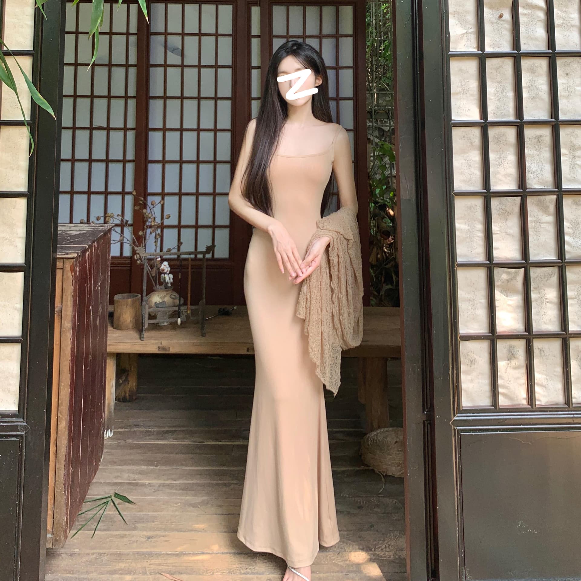 레트로 몸매 가꾸기 슬립 여성 드레스 가을 인어 꼬리 타이트 스커트 빅 사이즈 지방 mm 분위기 센스 블라우스 투피스 슈트 이미지 4