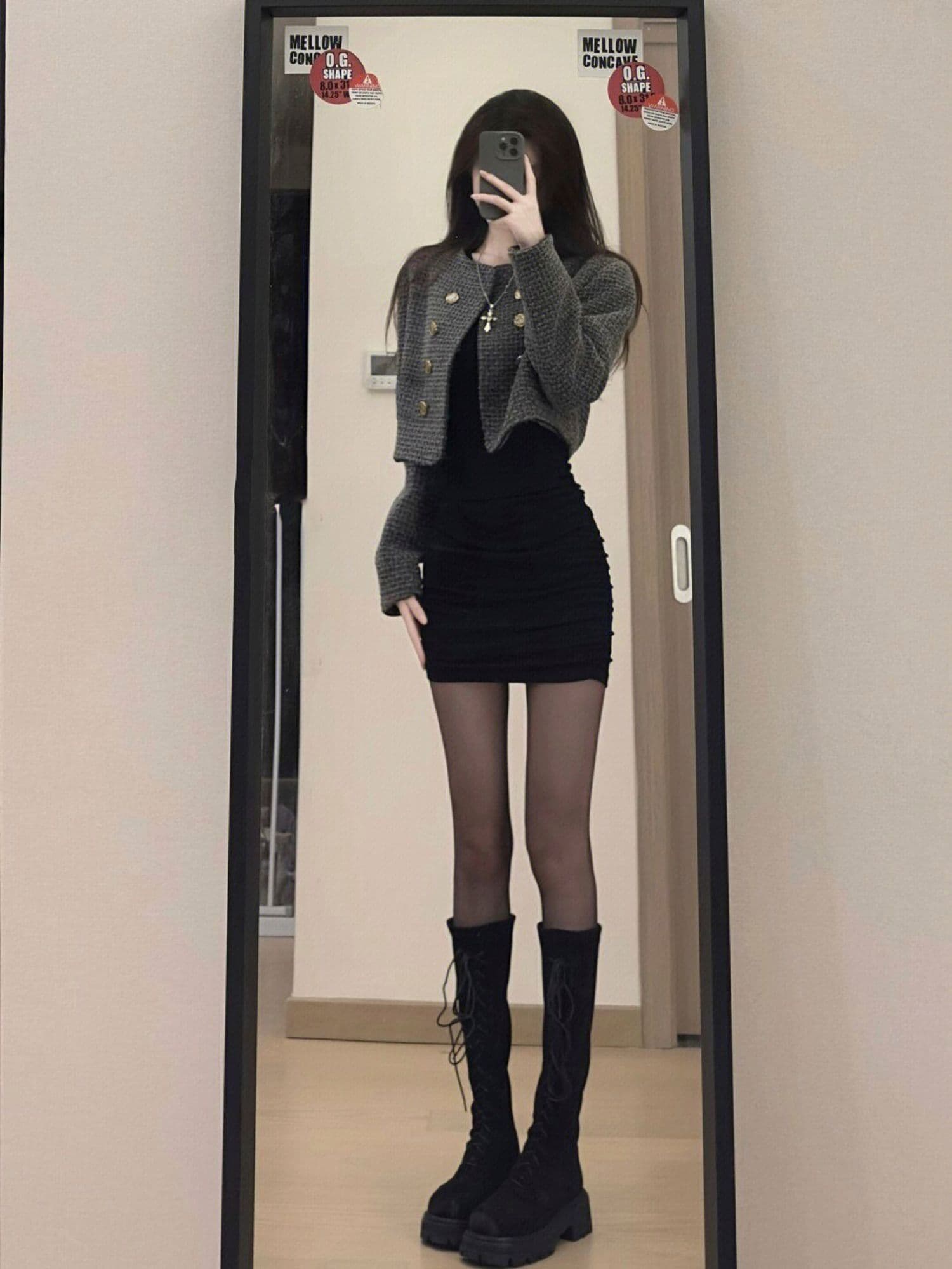 슈퍼 화재 새로운 그는 벤 바람 검정색 섹시함 핫걸 드레스 아이들 가을 고급 센스 로얄 자매 타이트 타이트 스커트 상세 이미지 6