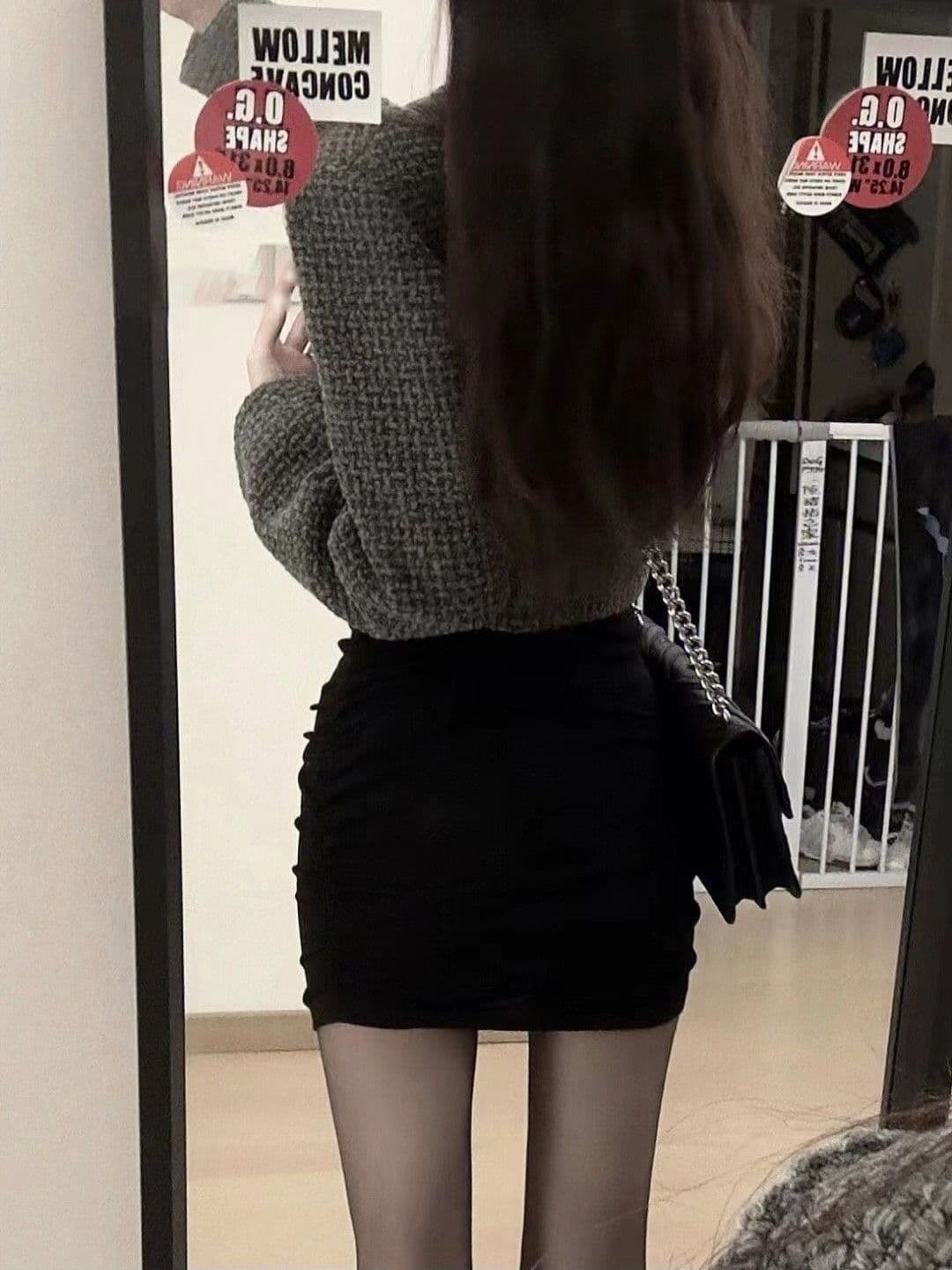 슈퍼 화재 새로운 그는 벤 바람 검정색 섹시함 핫걸 드레스 아이들 가을 고급 센스 로얄 자매 타이트 타이트 스커트 상세 이미지 14