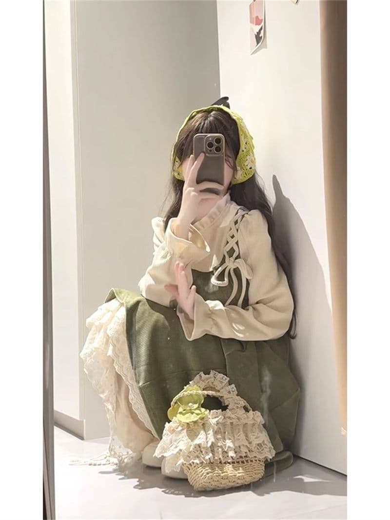 복합 300 그램 패션 슈퍼 화재 폭발 가을 겨울 여성 드레스 외출용 치마 핫걸 페이크 레이어드 드레스 상세 이미지 5