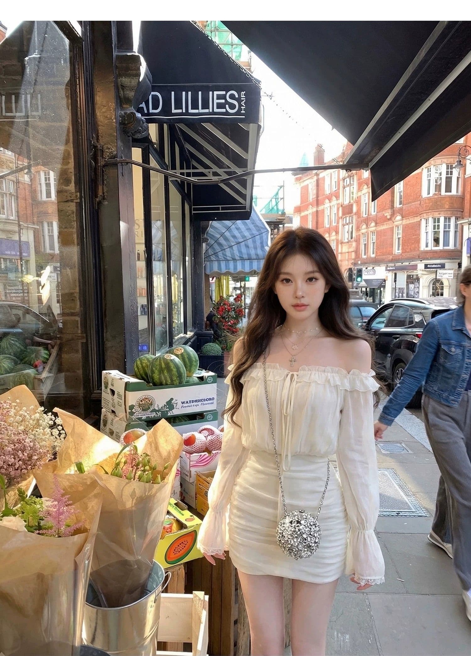 순수한 욕망 바람 오프숄더 봄 주름 여성 드레스 이른 봄 새로운 프릴 몸매 가꾸기 슬림해 보이는 타이트 스커트 미니 스커트 상세 이미지 5