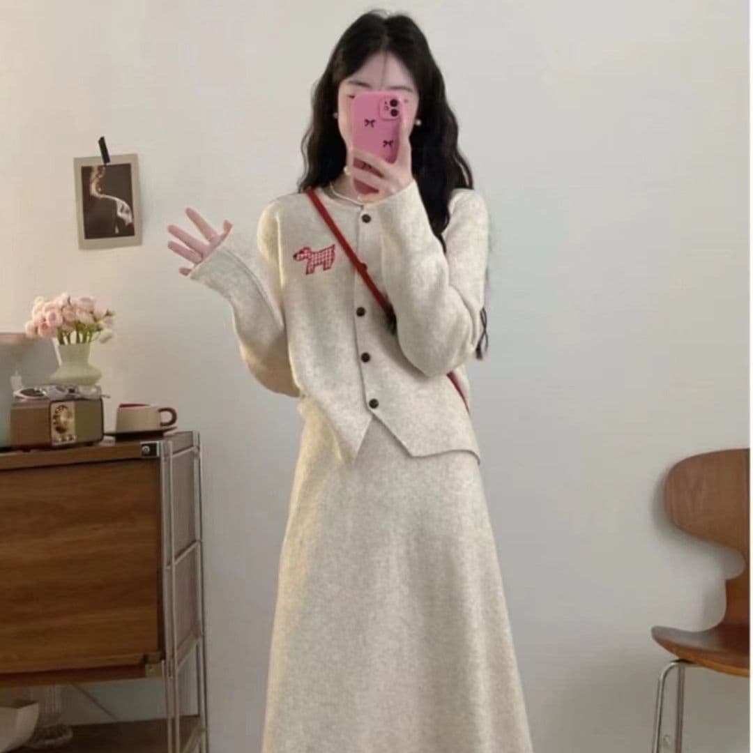 한국 동대문 고급 센스 이른 가을 새로운 여성 패션 품격 맨위 반신 스커트 슬림해 보이는 착용 가져 가라. 전체 집합 이미지 2