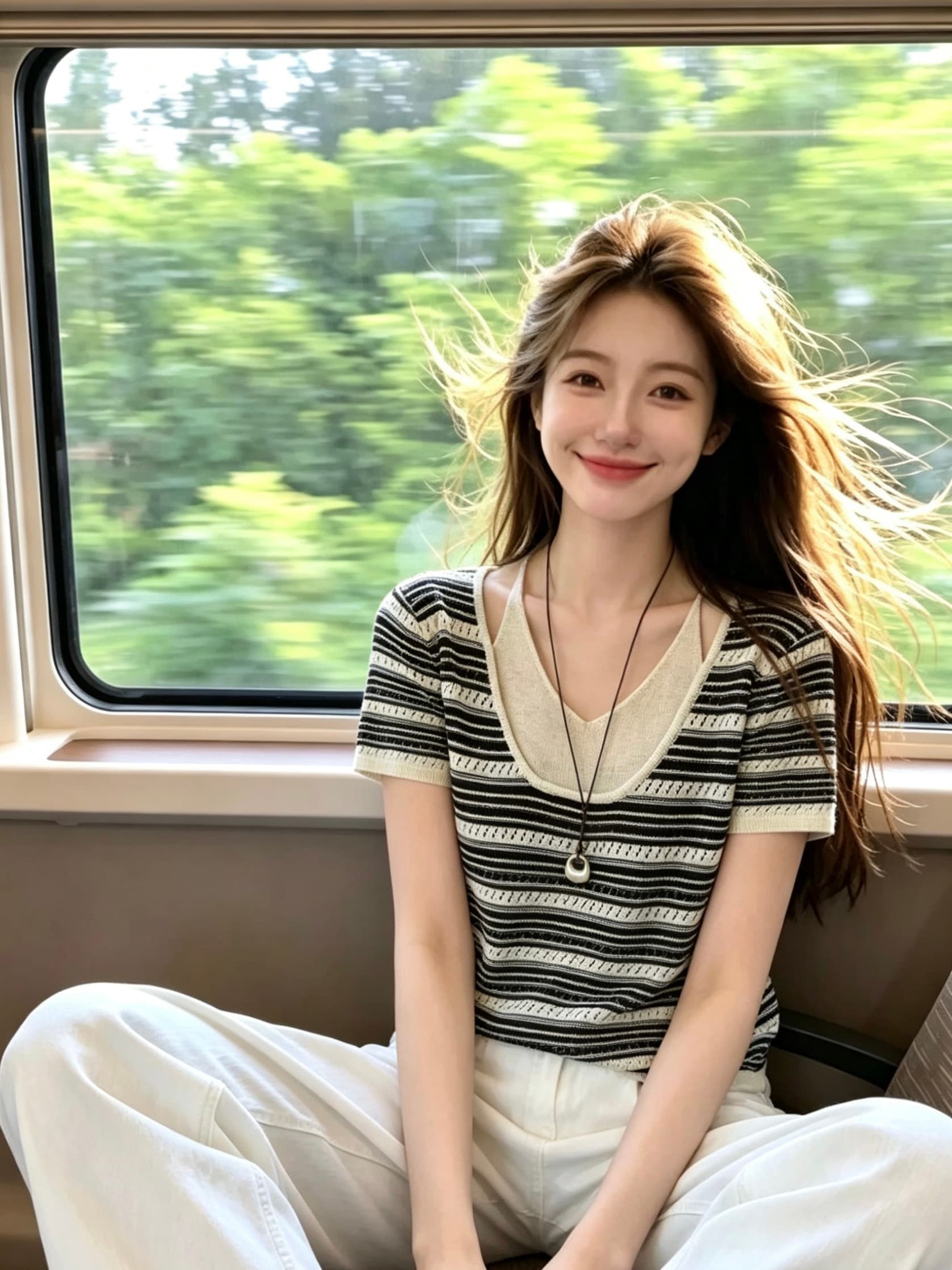 잠금 해제 작은 대중 스타일 한 부서 페이크 레이어드 스트라이프 반팔 니트 맨위 여성 여름 외국 가스 슬림해 보이는 티셔츠 작은 셔츠 이미지 2