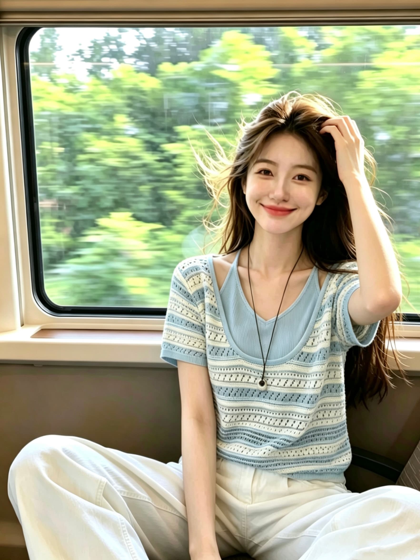 잠금 해제 작은 대중 스타일 한 부서 페이크 레이어드 스트라이프 반팔 니트 맨위 여성 여름 외국 가스 슬림해 보이는 티셔츠 작은 셔츠 상세 이미지 8