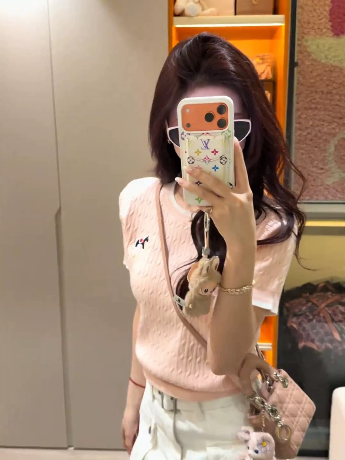 한 부서 배색 작은 말 자수 얼음 실크 니트 반팔 티셔츠 여성 여름 chic 품격 연령 감소 디스플레이 얇고 작은 맨위 상세 이미지 7