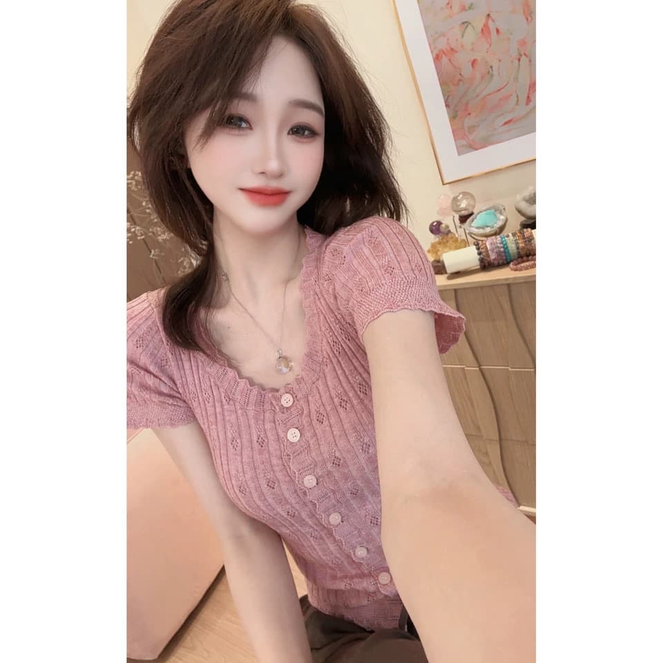 핑크색 싱글 줄 버튼 니트 오픈 가디건 여자 2026 새로운 여름 연령 감소 몸매 가꾸기 슬림해 보이는 자이언트 잘 생긴 반팔 맨위 이미지 5