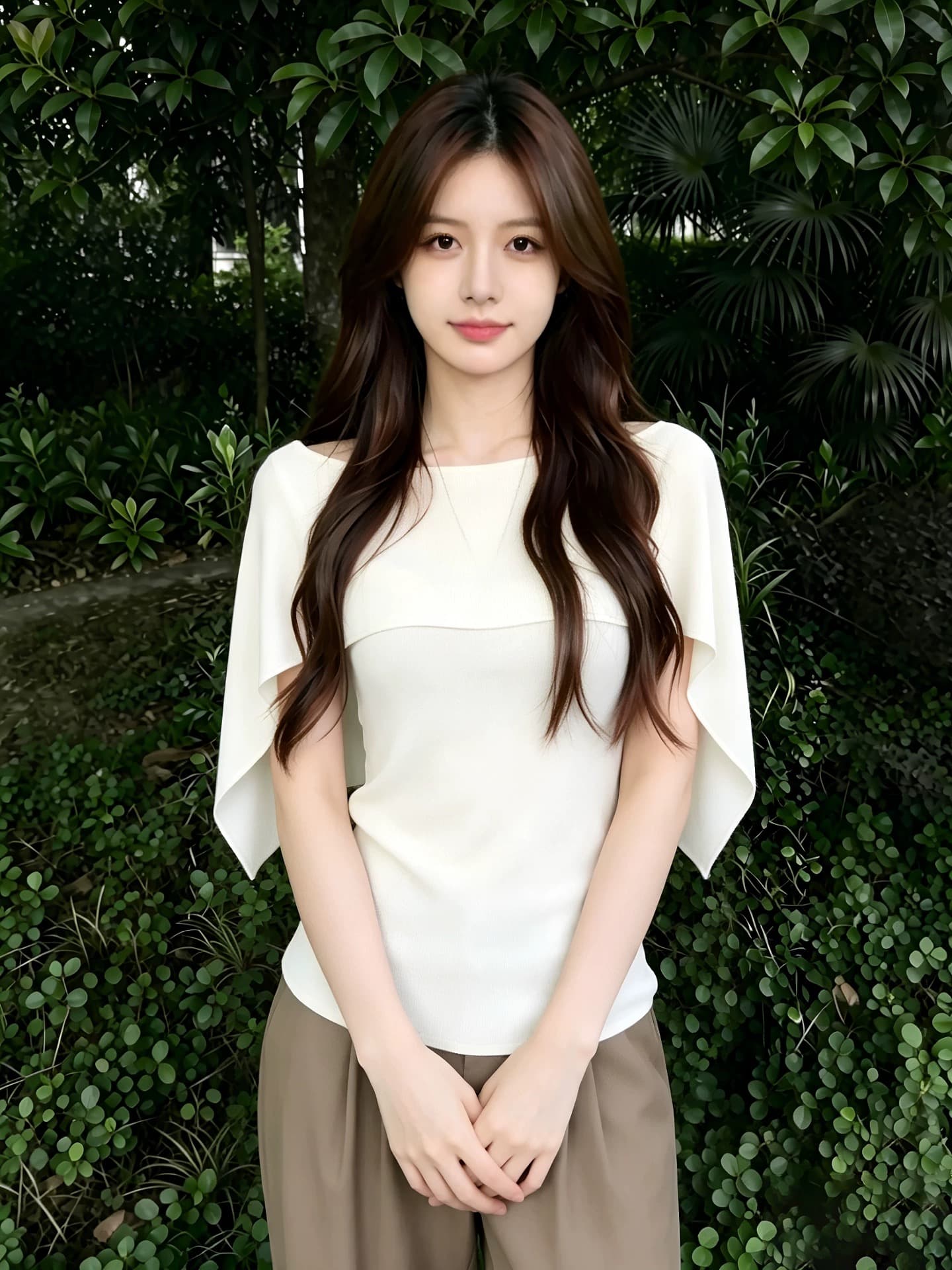 화이트 오프숄더 숄 니트 스웨터 반팔 티셔츠 여성 2026 여름 새로운 순수한 욕망 바람 몸매 가꾸기 슬림해 보이는 맨위 이미지 4