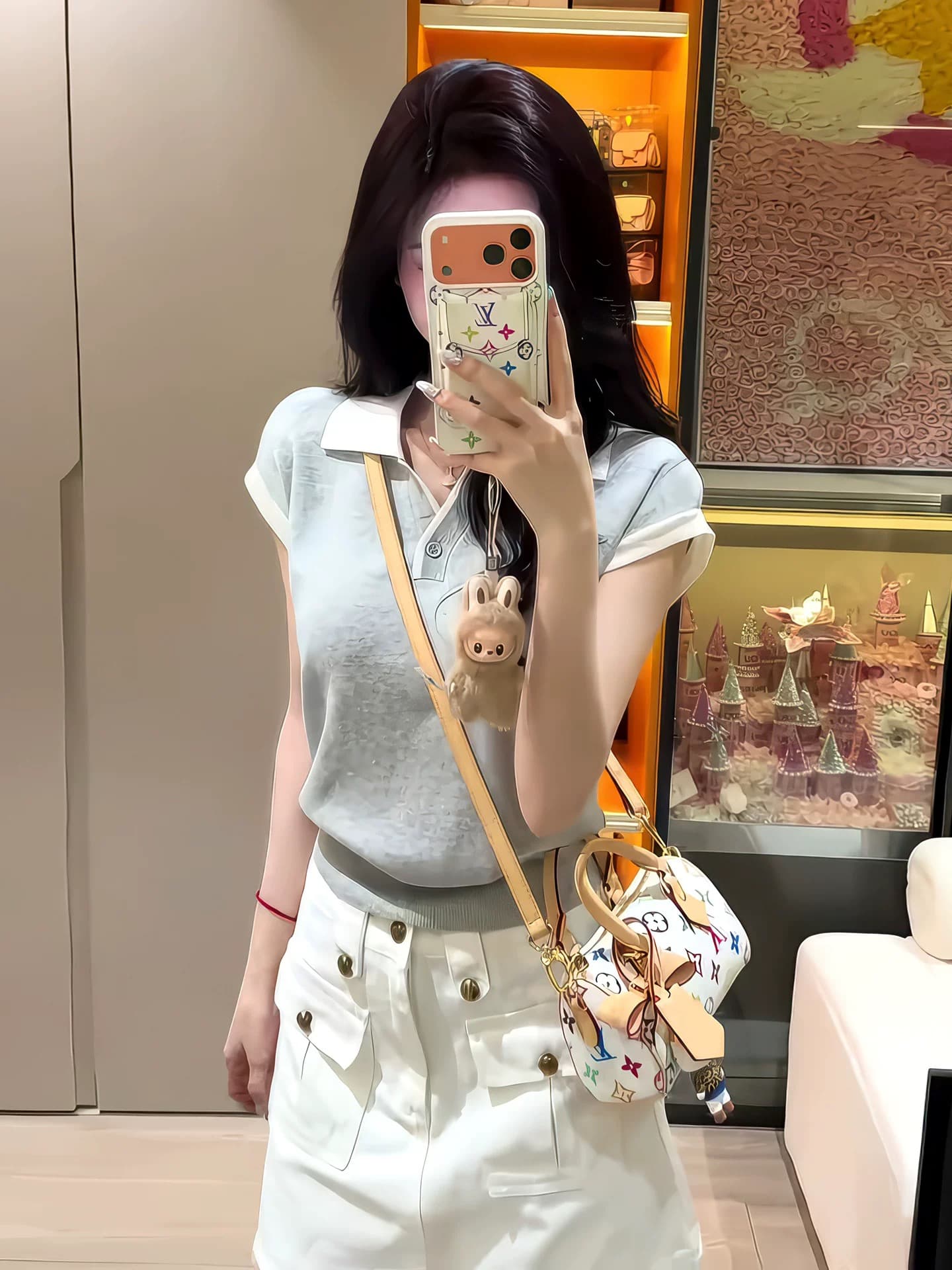 배색 POLO 칼라 작은 날다 소매 얼음 실크 니트 스웨터 여성 여름 몸매 가꾸기 폴로 칼라 쇼트 스타일 자이언트 잘 생긴 ~ 중 여름 맨위 상세 이미지 1