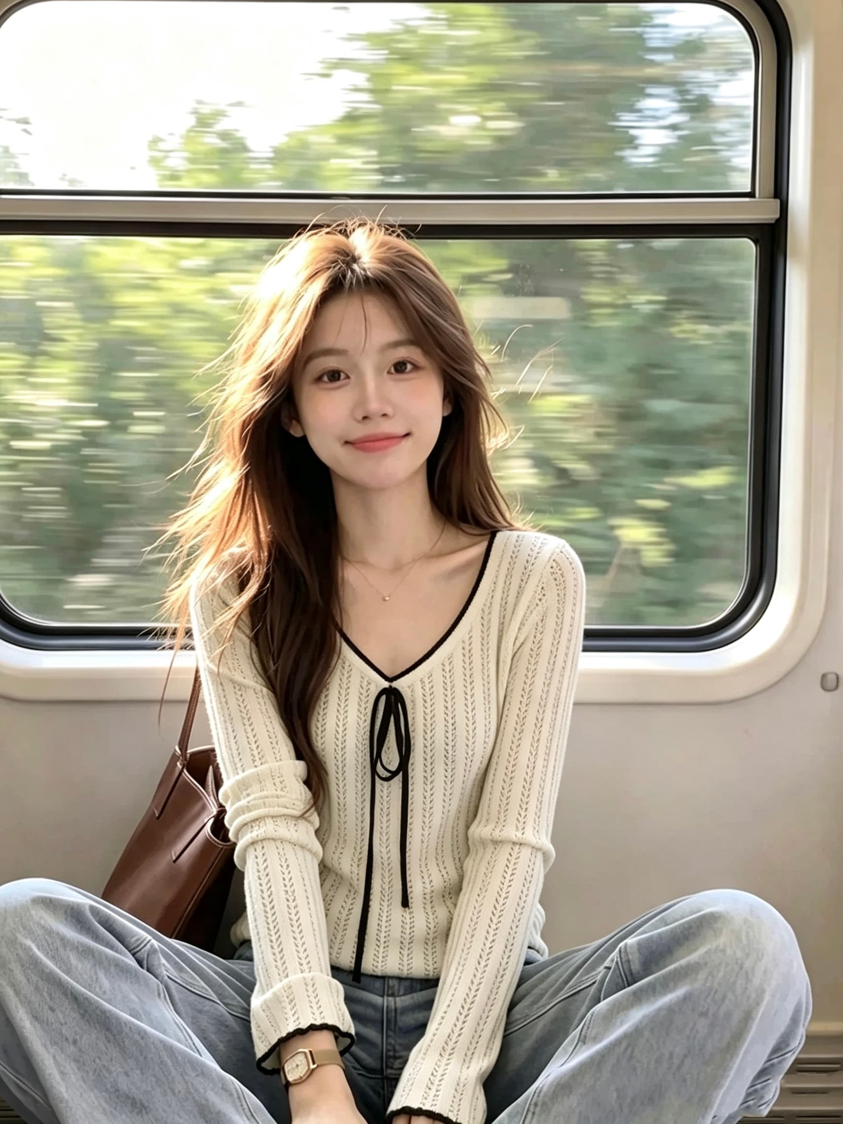 인사이드 가져 가라. 새로운 즐겨 찾기 2026 이른 가을 새로운 한 부서 프릴 배색 여성 나비 넥타이 디자인 홀로우 아웃 상세 이미지 4
