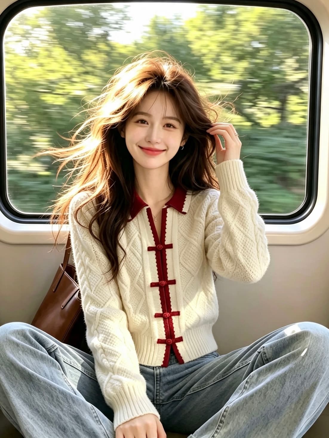 새로운 중식 국풍 패치워크 색상 니트 스웨터 스웨터 여자 2026 새로운 초기 가을 고급 센스 슈퍼 잘 생긴 맨위 상세 이미지 2