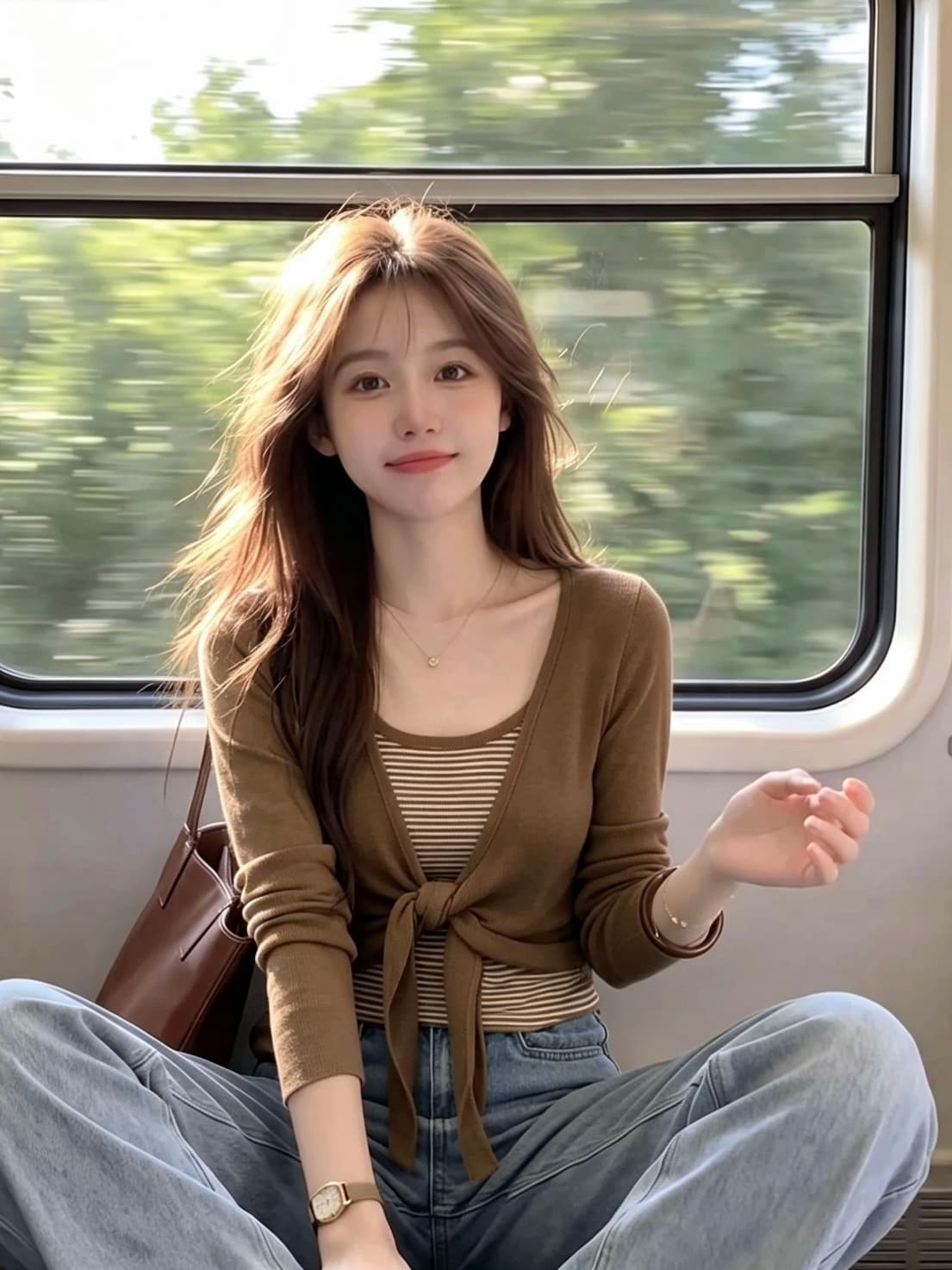 이른 가을 2026 한 부서 슬림해 보이는 품격 니트 오픈 가디건 투피스 조끼 세트 상세 이미지 4