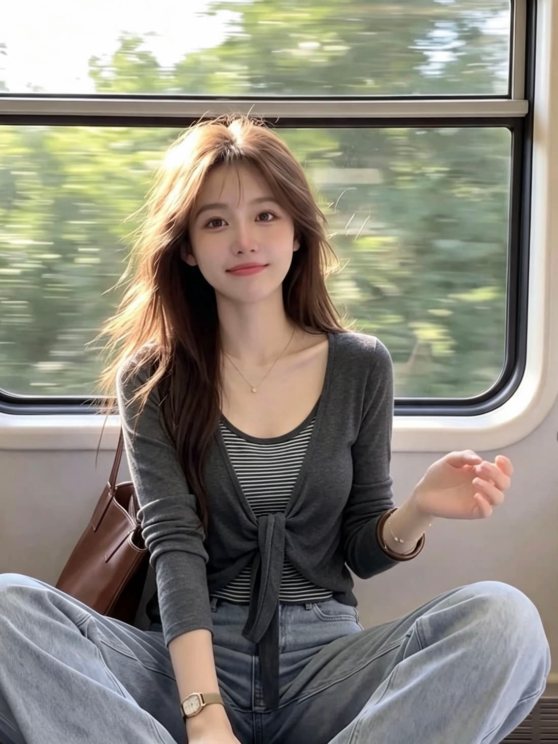 이른 가을 2026 한 부서 슬림해 보이는 품격 니트 오픈 가디건 투피스 조끼 세트 상세 이미지 5