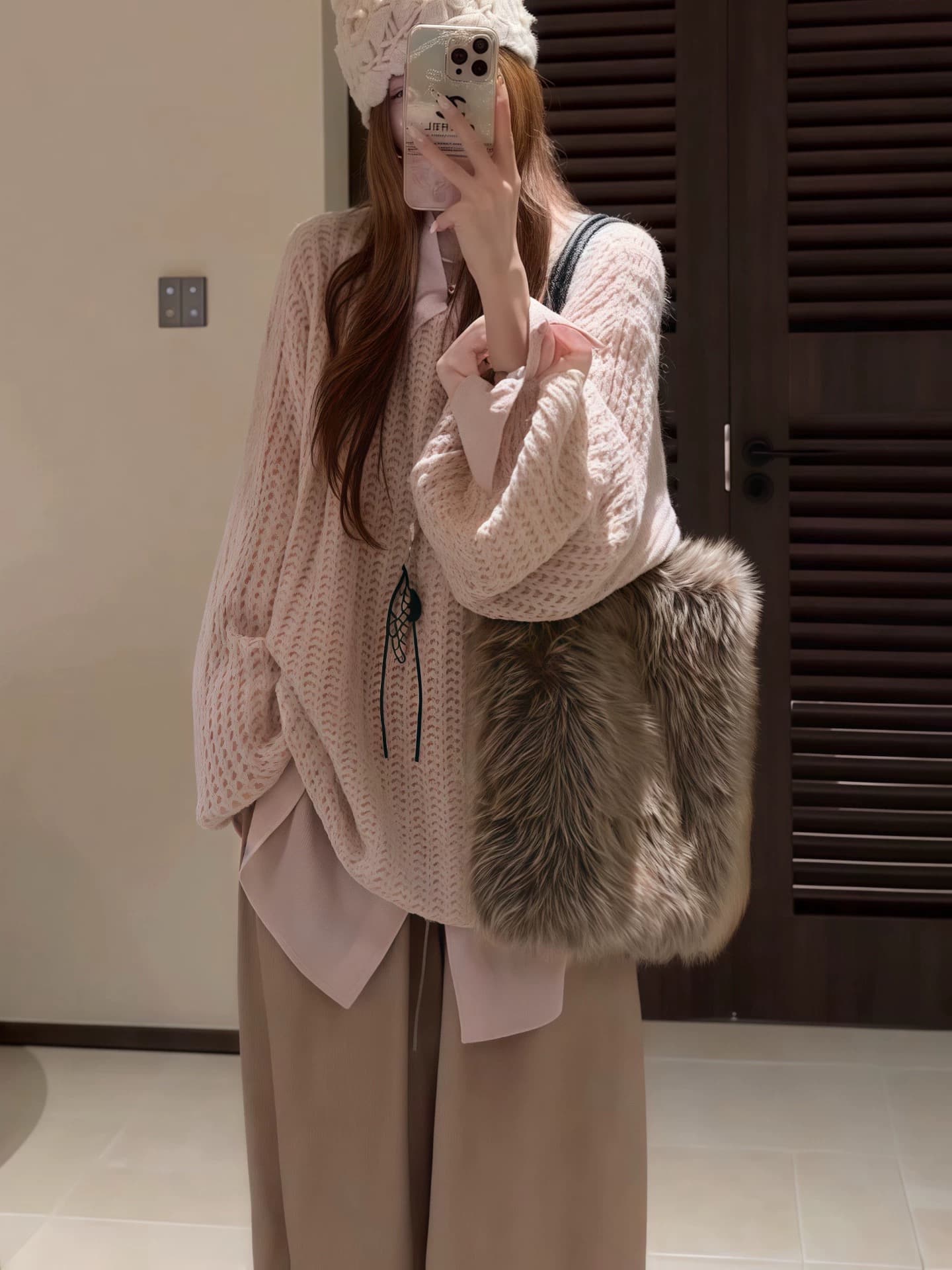 느긋한 바람 품격 부드러운 찹쌀 홀로우 아웃 부드러운 찹쌀 니트 스웨터 여성 의류 2026 가을 겨울 새로운 다용도 스택 착용 아름다운 맨위 상세 이미지 5